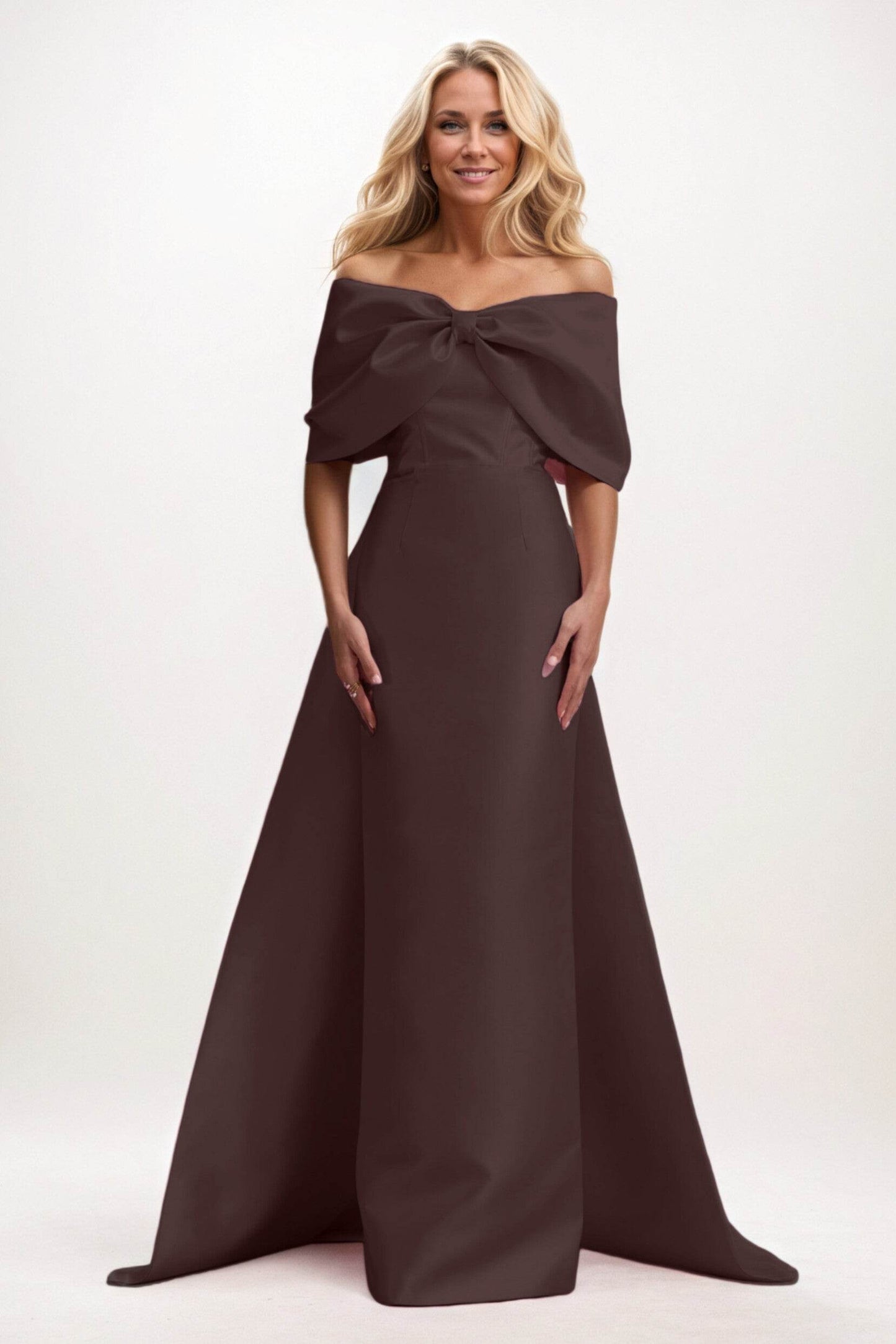 Trumpet-Mermaid Maxi Satin Mother of the Bride Dresses CM0387 - COCOMELODY