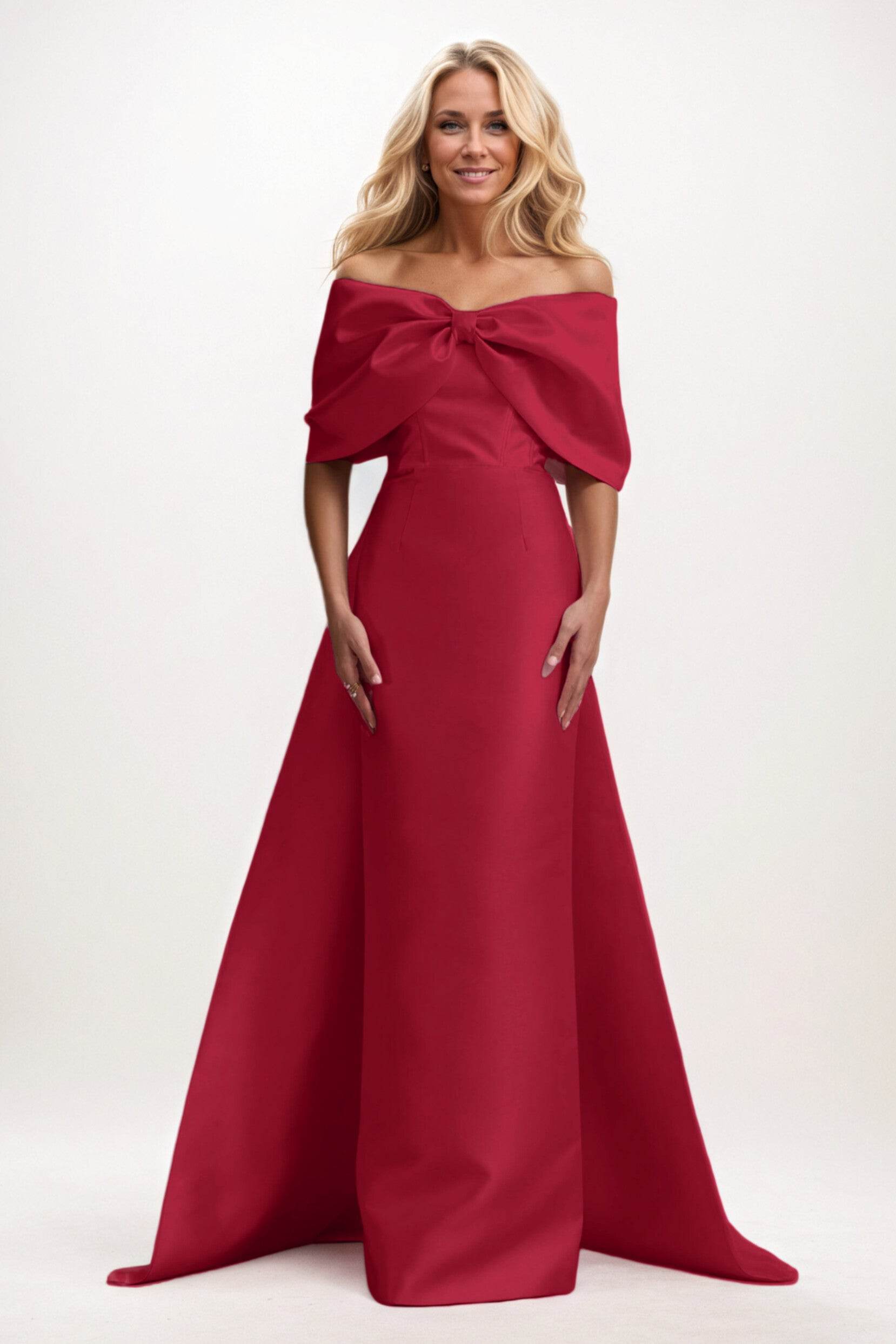 Trumpet-Mermaid Maxi Satin Mother of the Bride Dresses CM0387 - COCOMELODY