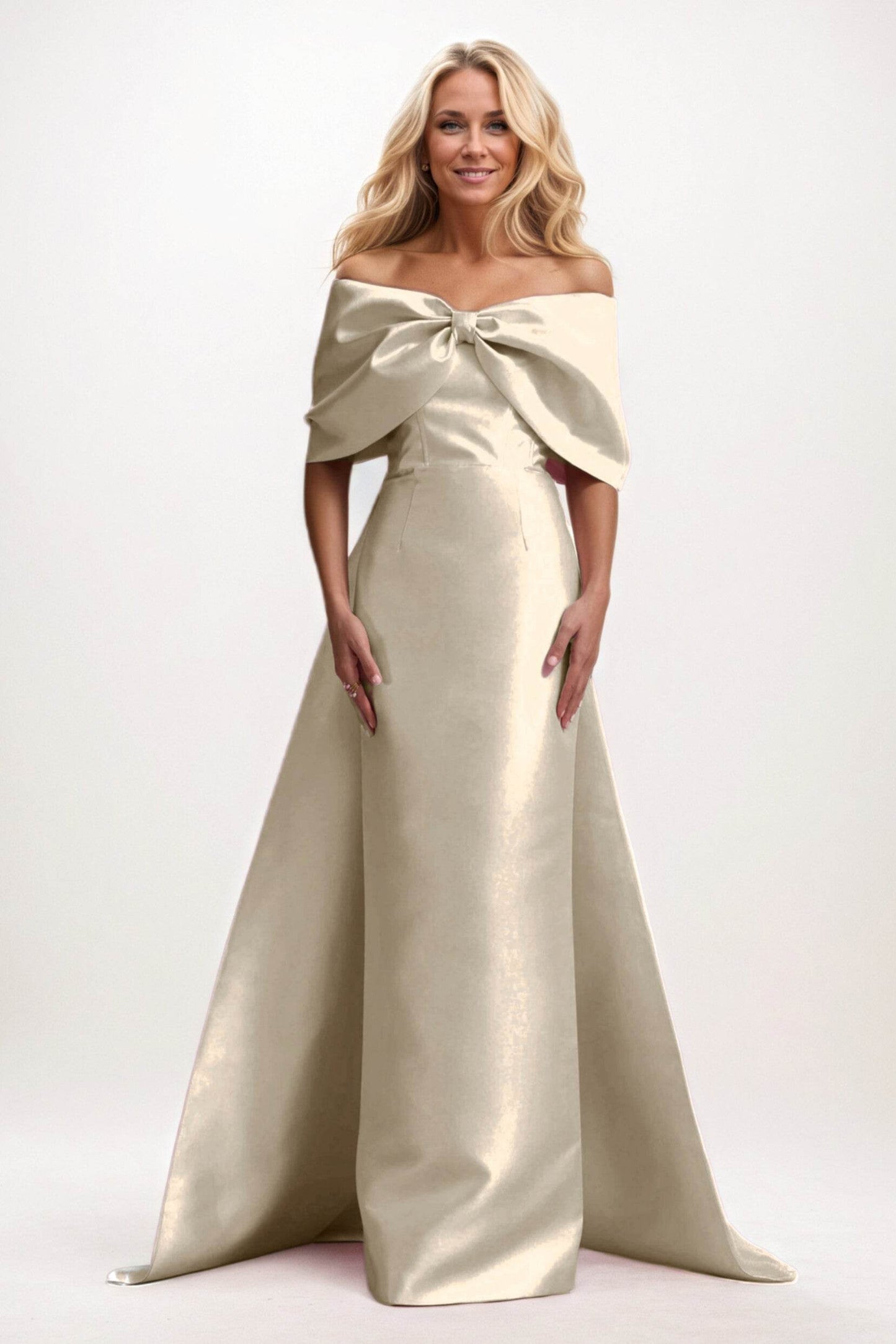 Trumpet-Mermaid Maxi Satin Mother of the Bride Dresses CM0387 - COCOMELODY