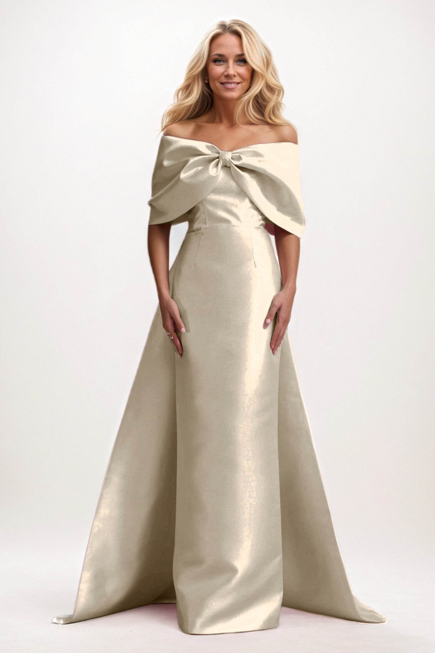 Trumpet-Mermaid Maxi Satin Mother of the Bride Dresses CM0387 - COCOMELODY