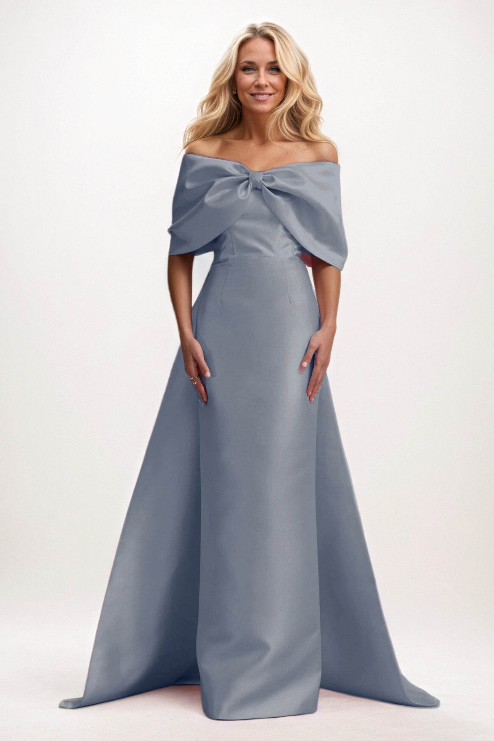 Trumpet-Mermaid Maxi Satin Mother of the Bride Dresses CM0387 - COCOMELODY