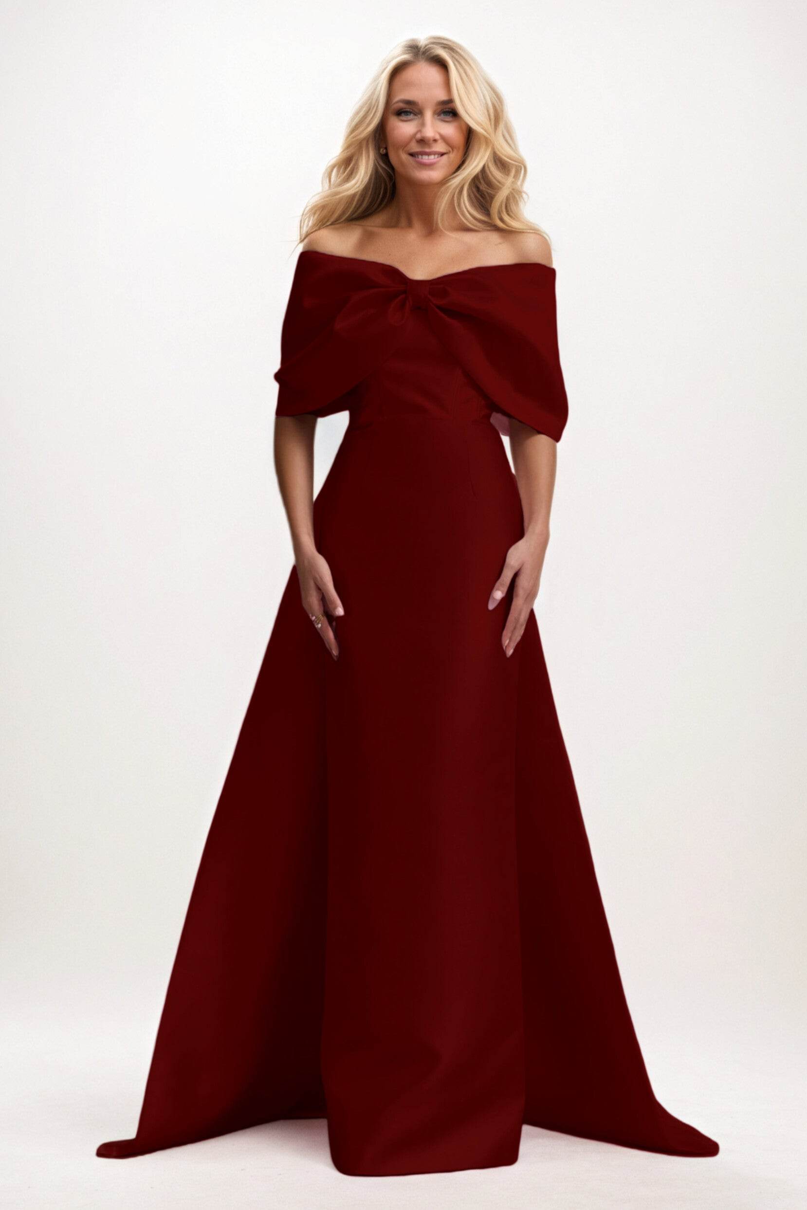 Trumpet-Mermaid Maxi Satin Mother of the Bride Dresses CM0387 - COCOMELODY