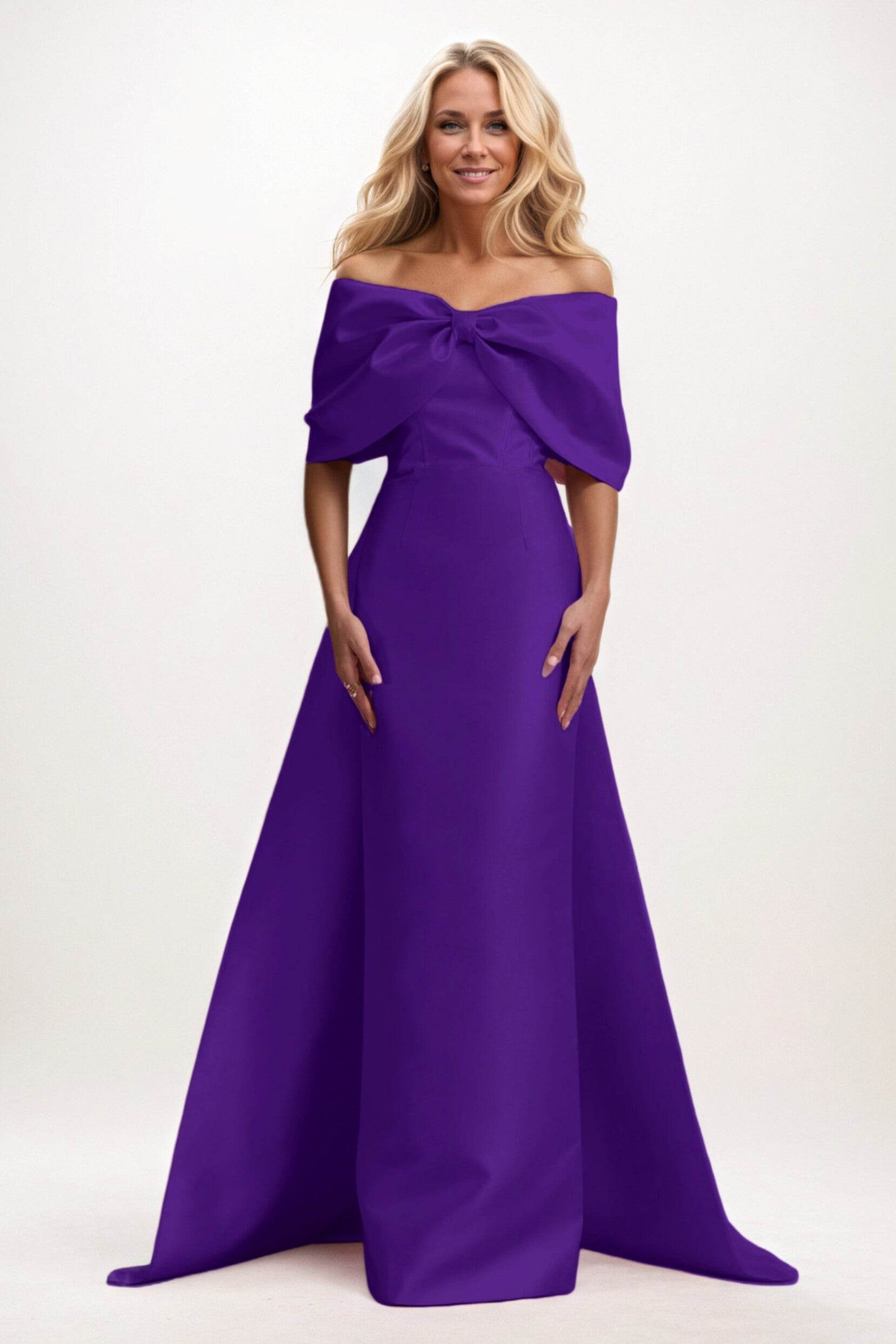 Trumpet-Mermaid Maxi Satin Mother of the Bride Dresses CM0387 - COCOMELODY