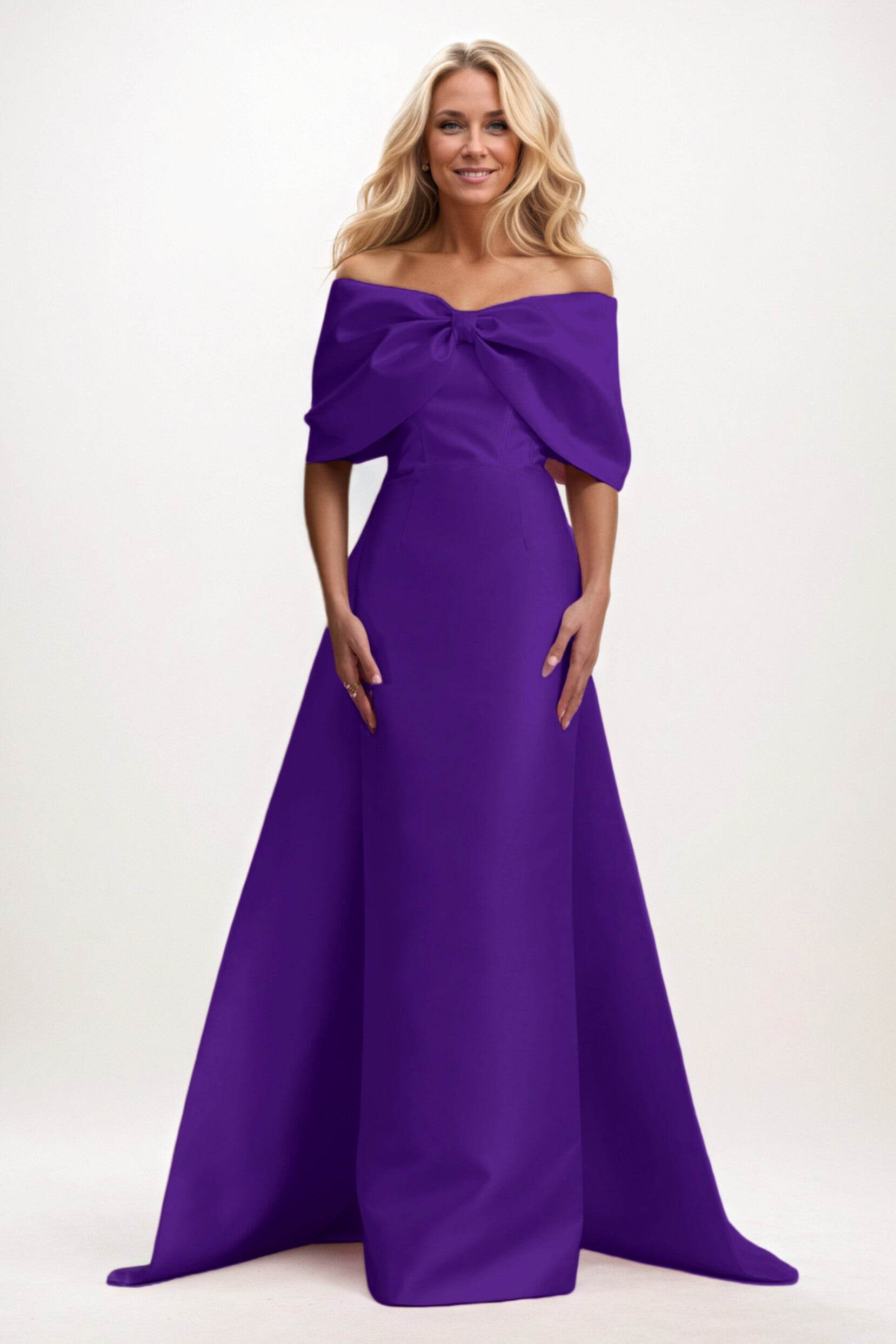 Trumpet-Mermaid Maxi Satin Mother of the Bride Dresses CM0387 - COCOMELODY