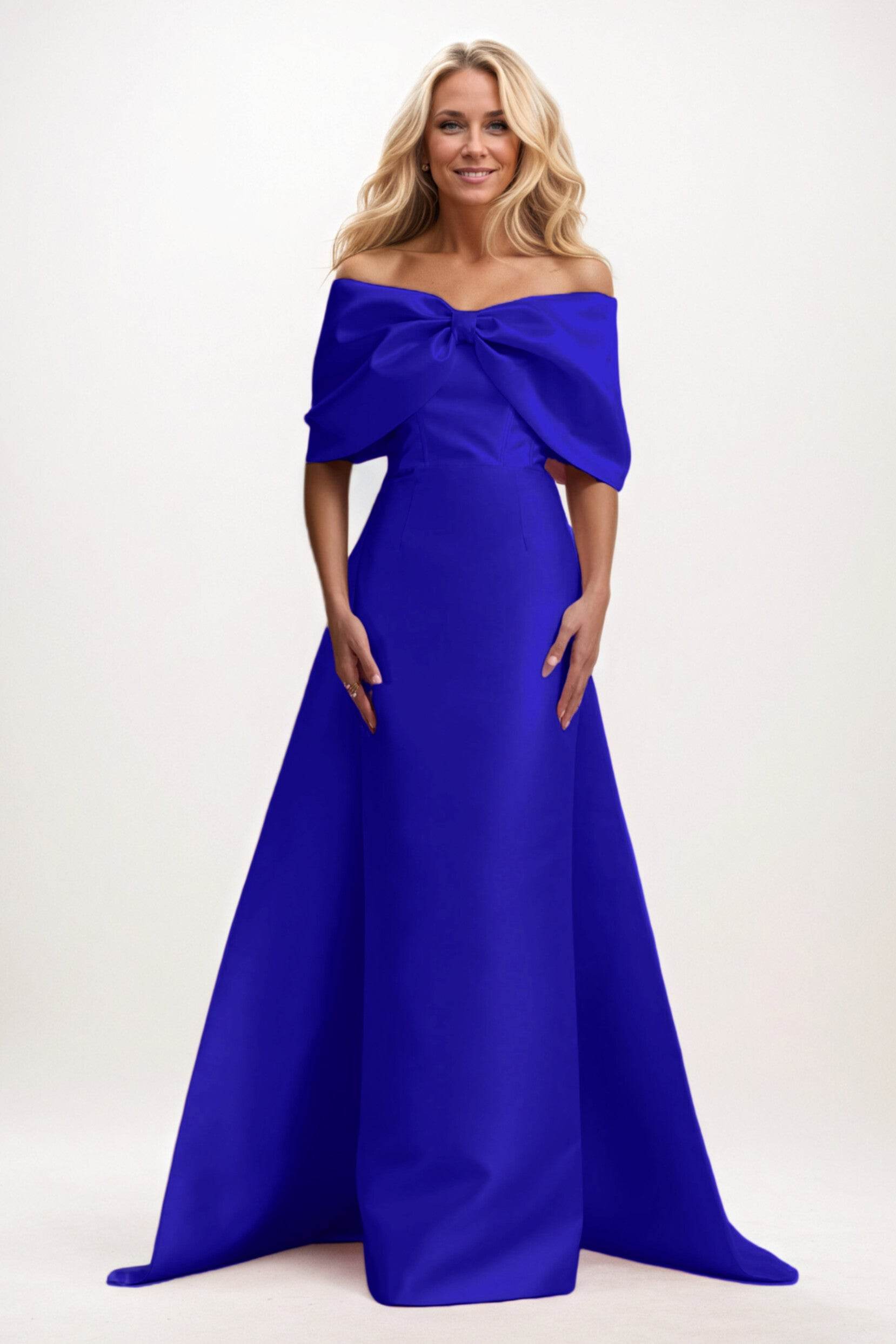 Trumpet-Mermaid Maxi Satin Mother of the Bride Dresses CM0387 - COCOMELODY