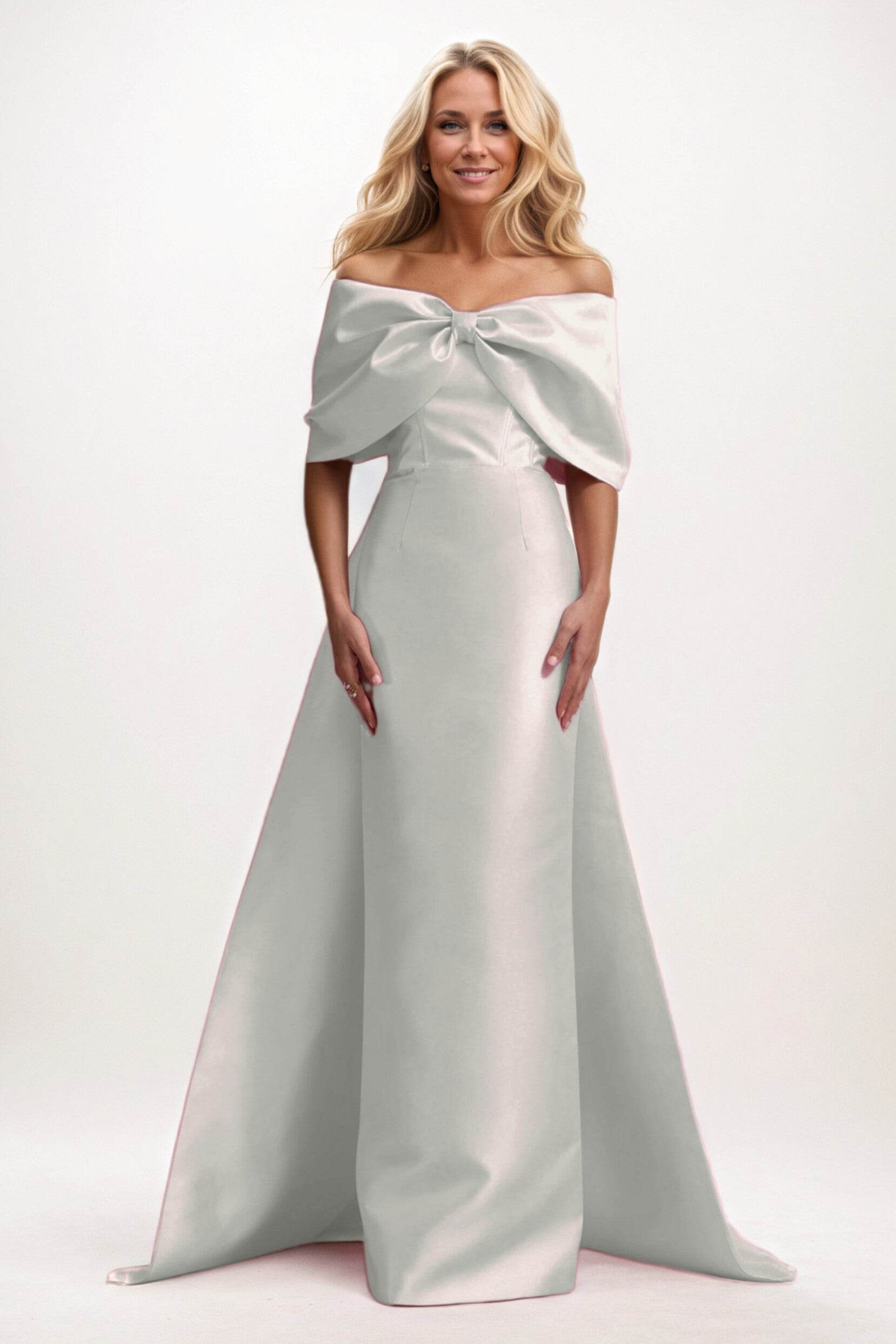 Trumpet-Mermaid Maxi Satin Mother of the Bride Dresses CM0387 - COCOMELODY