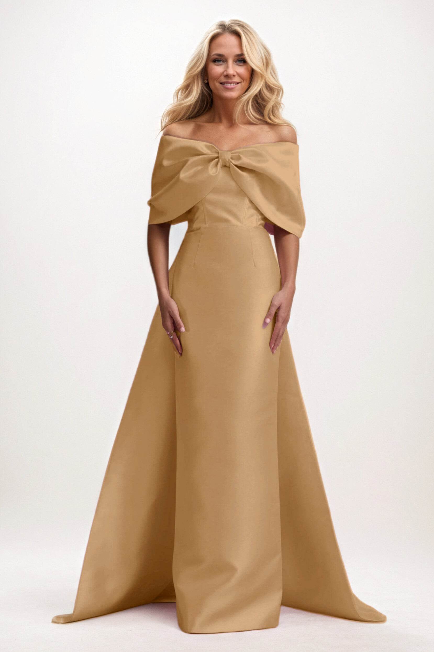 Trumpet-Mermaid Maxi Satin Mother of the Bride Dresses CM0387 - COCOMELODY