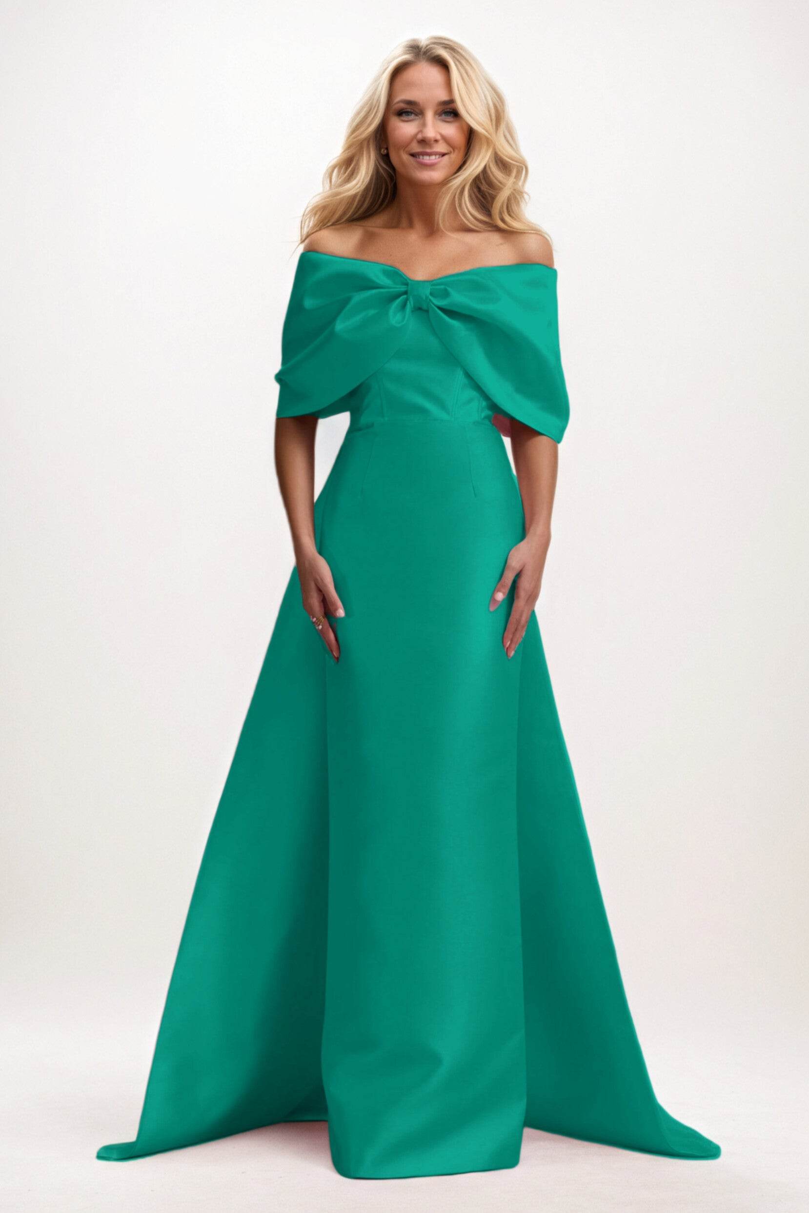 Trumpet-Mermaid Maxi Satin Mother of the Bride Dresses CM0387 - COCOMELODY