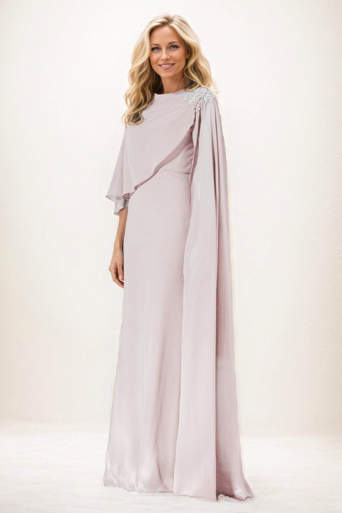 Sheath-Column Maxi Chiffon Mother of the Bride Dresses CM0388 - COCOMELODY