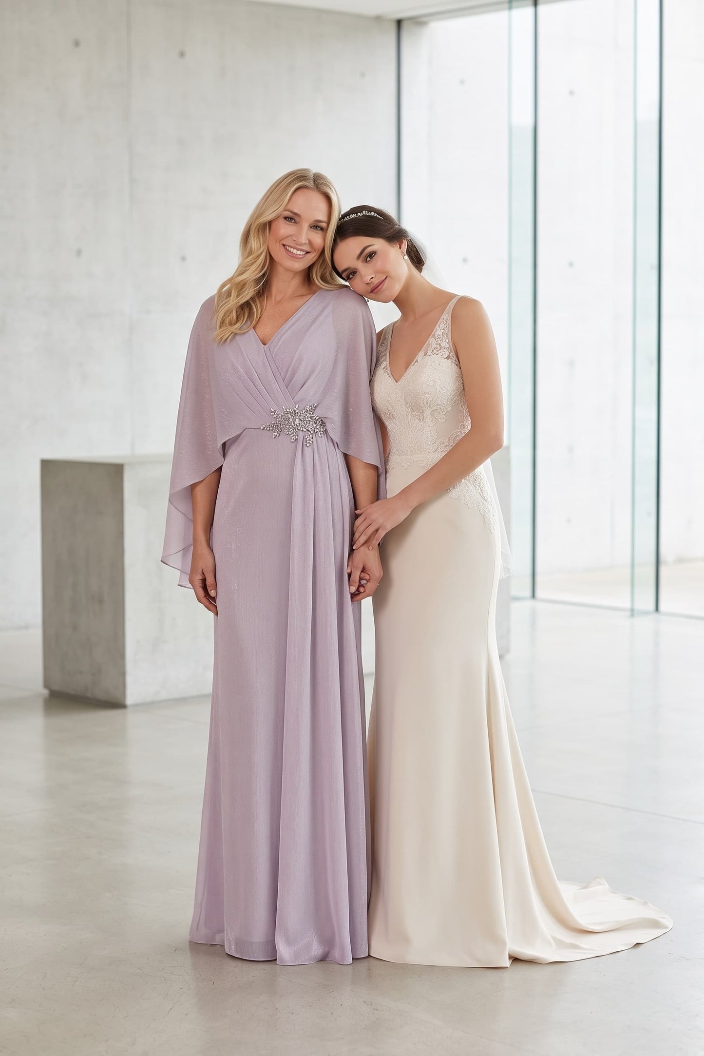 Sheath-Column Maxi Chiffon Mother of the Bride Dresses CM0389 - Mauve Purple - COCOMELODY