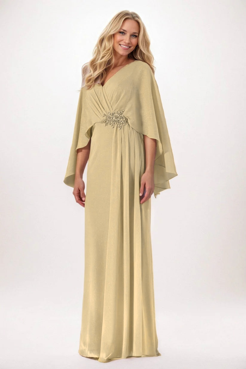 Sheath-Column Maxi Chiffon Mother of the Bride Dresses CM0389 - COCOMELODY