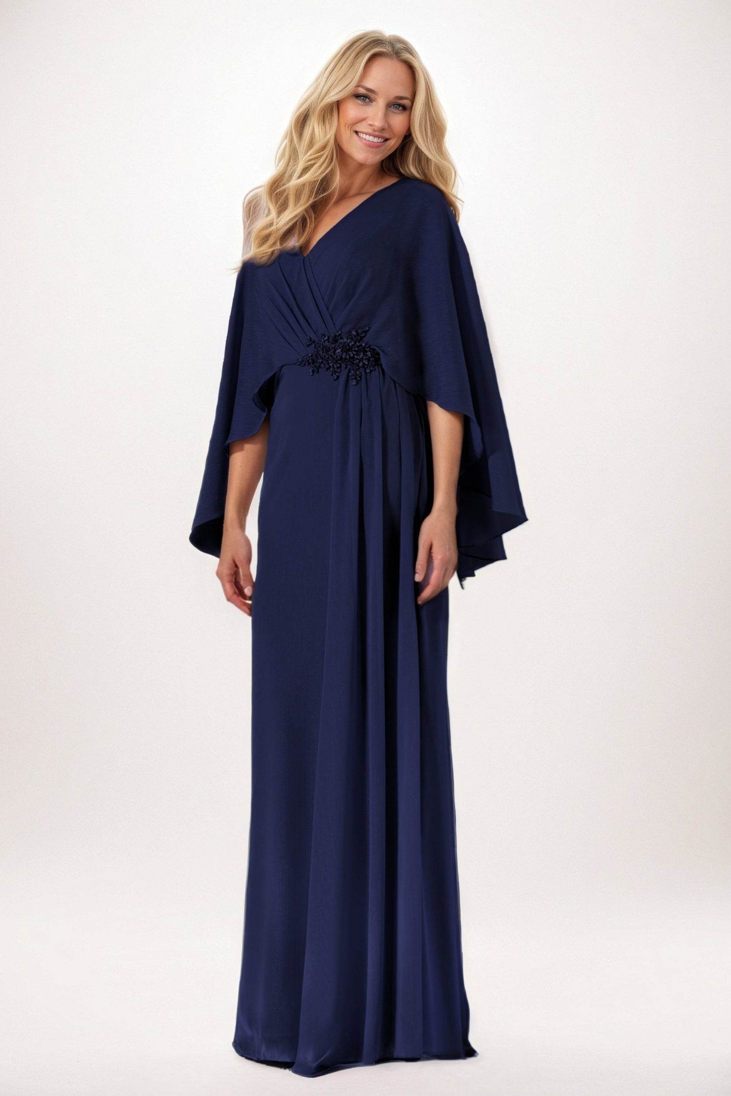 Sheath-Column Maxi Chiffon Mother of the Bride Dresses CM0389 - COCOMELODY