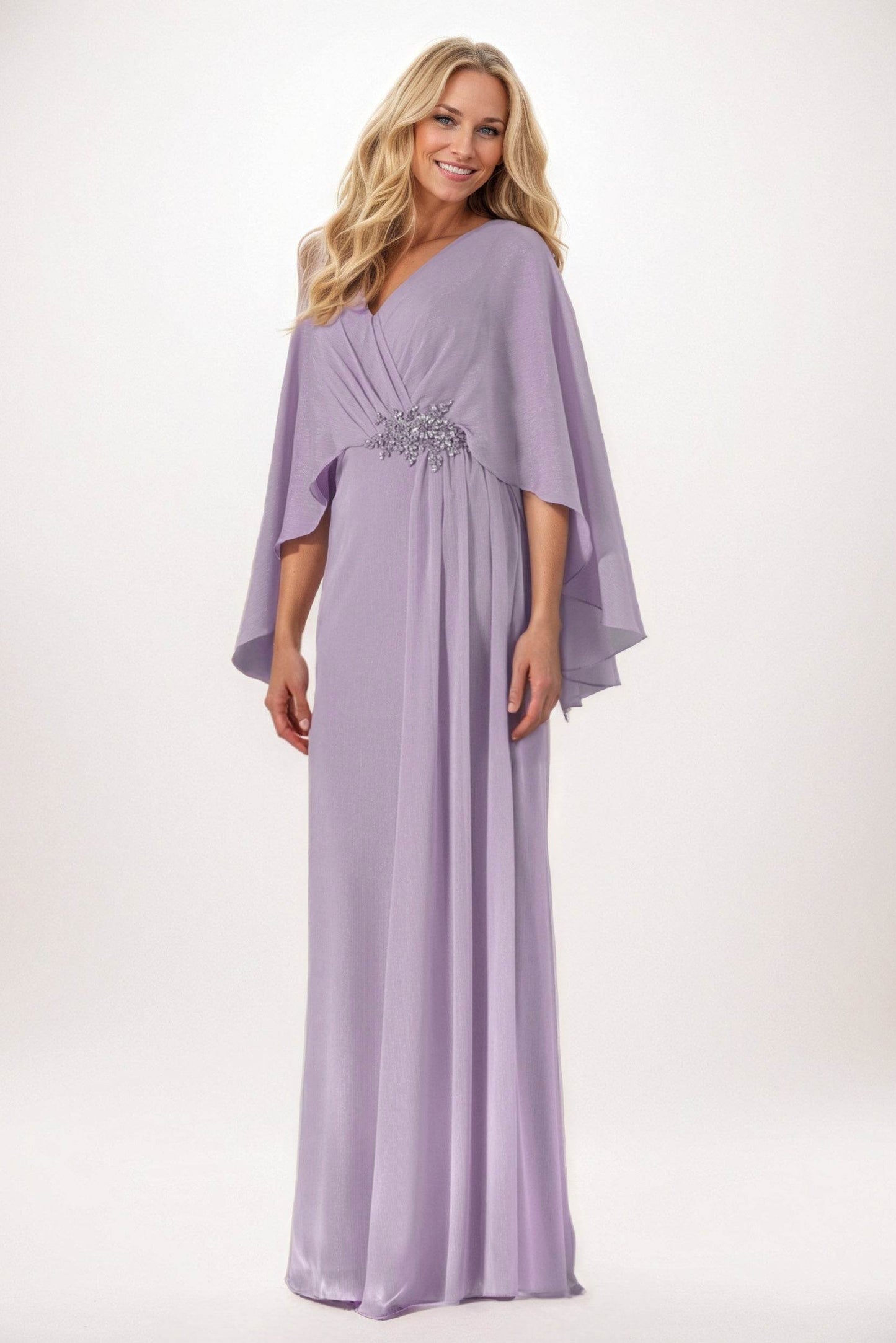 Sheath-Column Maxi Chiffon Mother of the Bride Dresses CM0389 - COCOMELODY