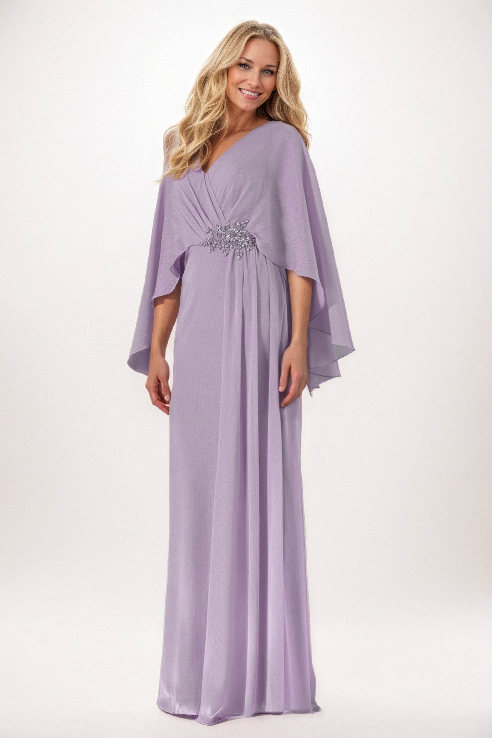 Sheath-Column Maxi Chiffon Mother of the Bride Dresses CM0389 - COCOMELODY