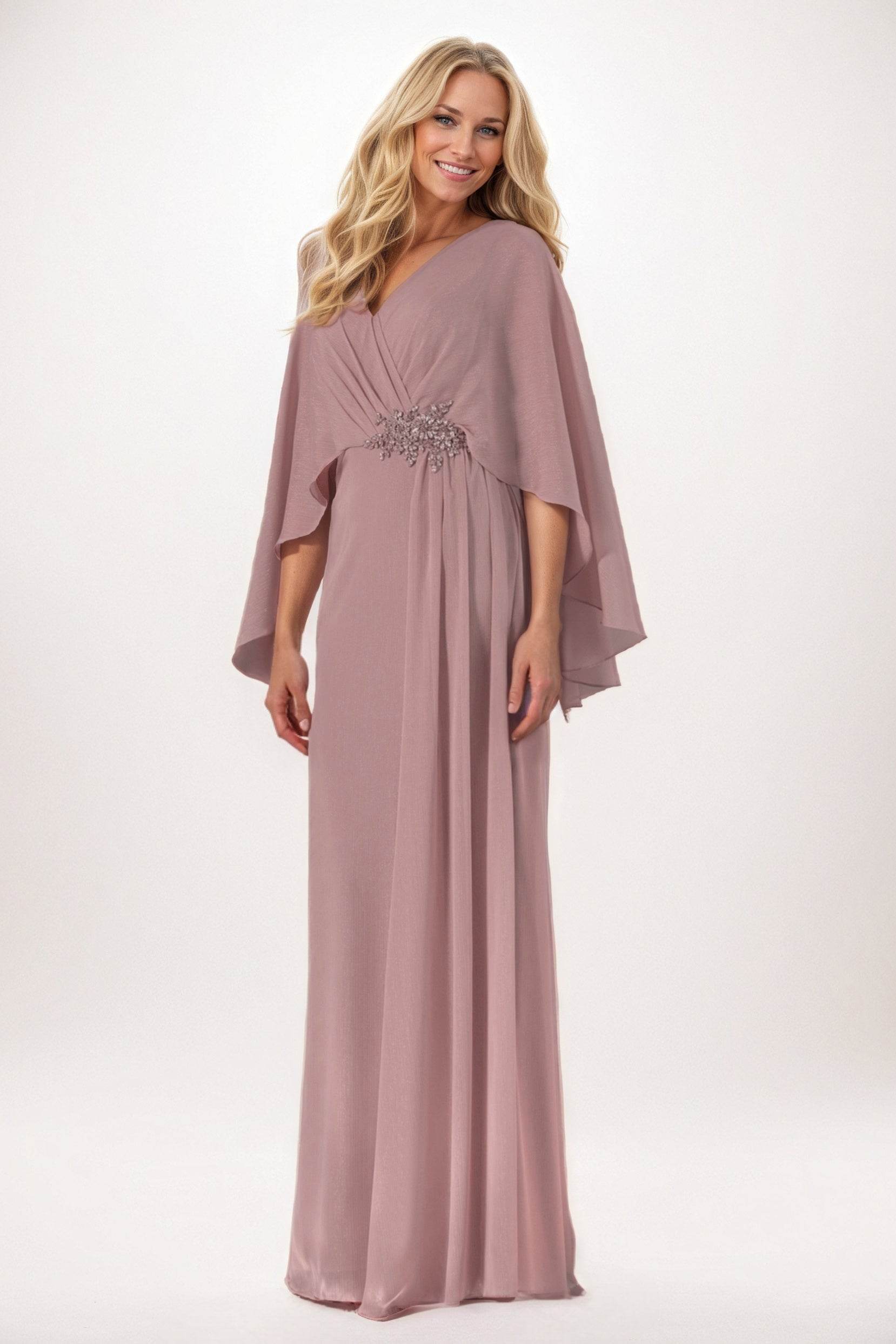 Sheath-Column Maxi Chiffon Mother of the Bride Dresses CM0389 - COCOMELODY