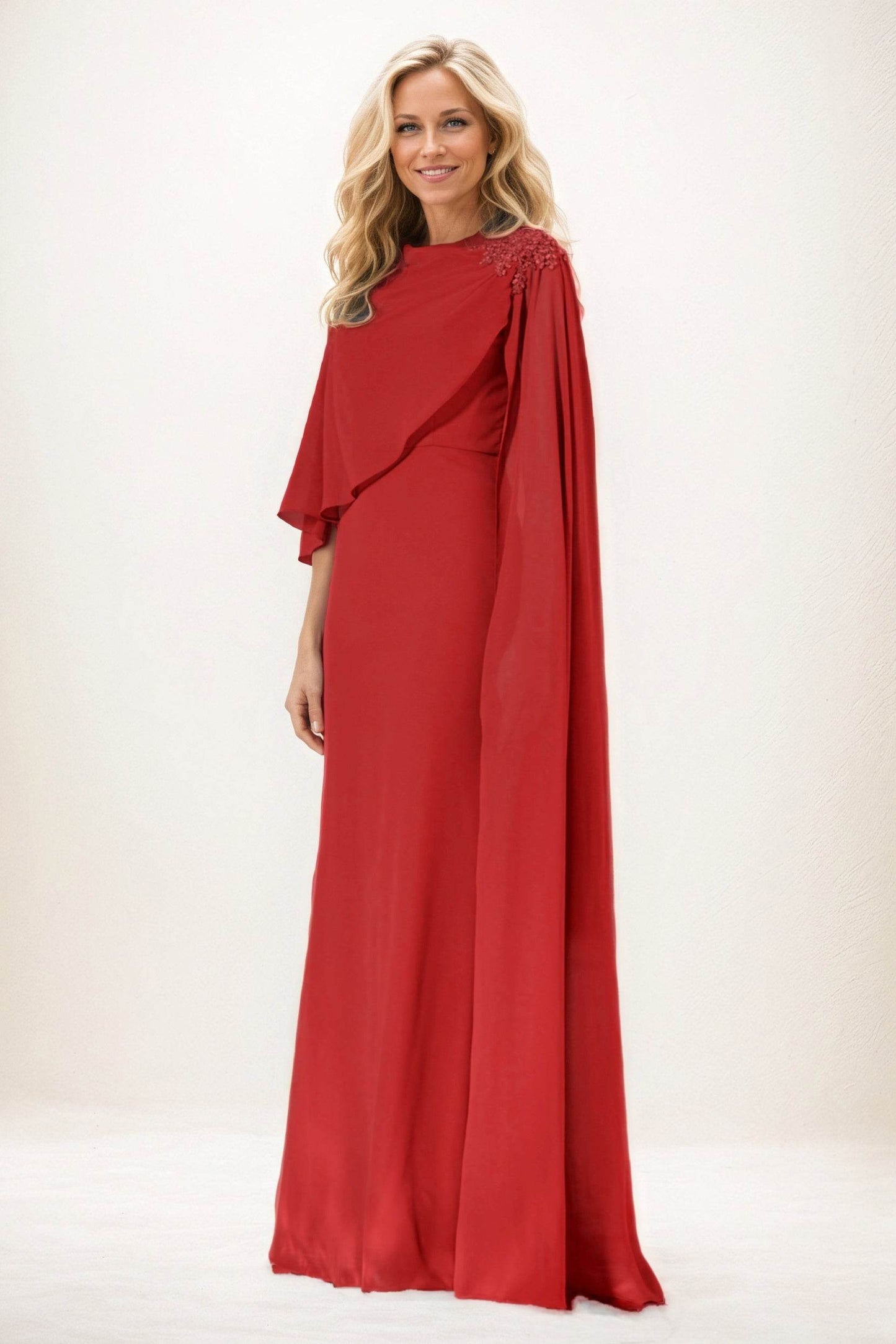 Sheath-Column Maxi Chiffon Mother of the Bride Dresses CM0388 - COCOMELODY