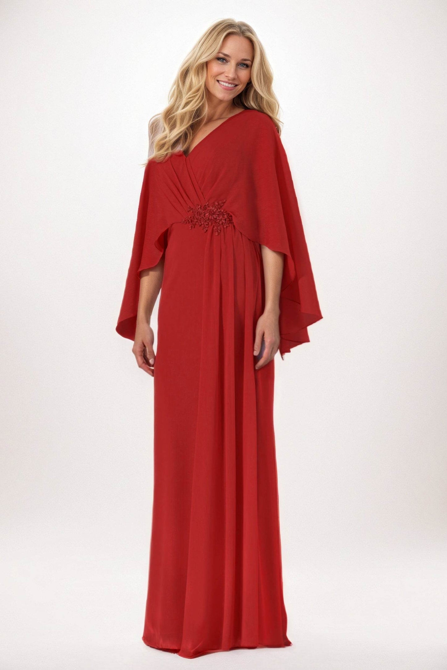 Sheath-Column Maxi Chiffon Mother of the Bride Dresses CM0389 - COCOMELODY