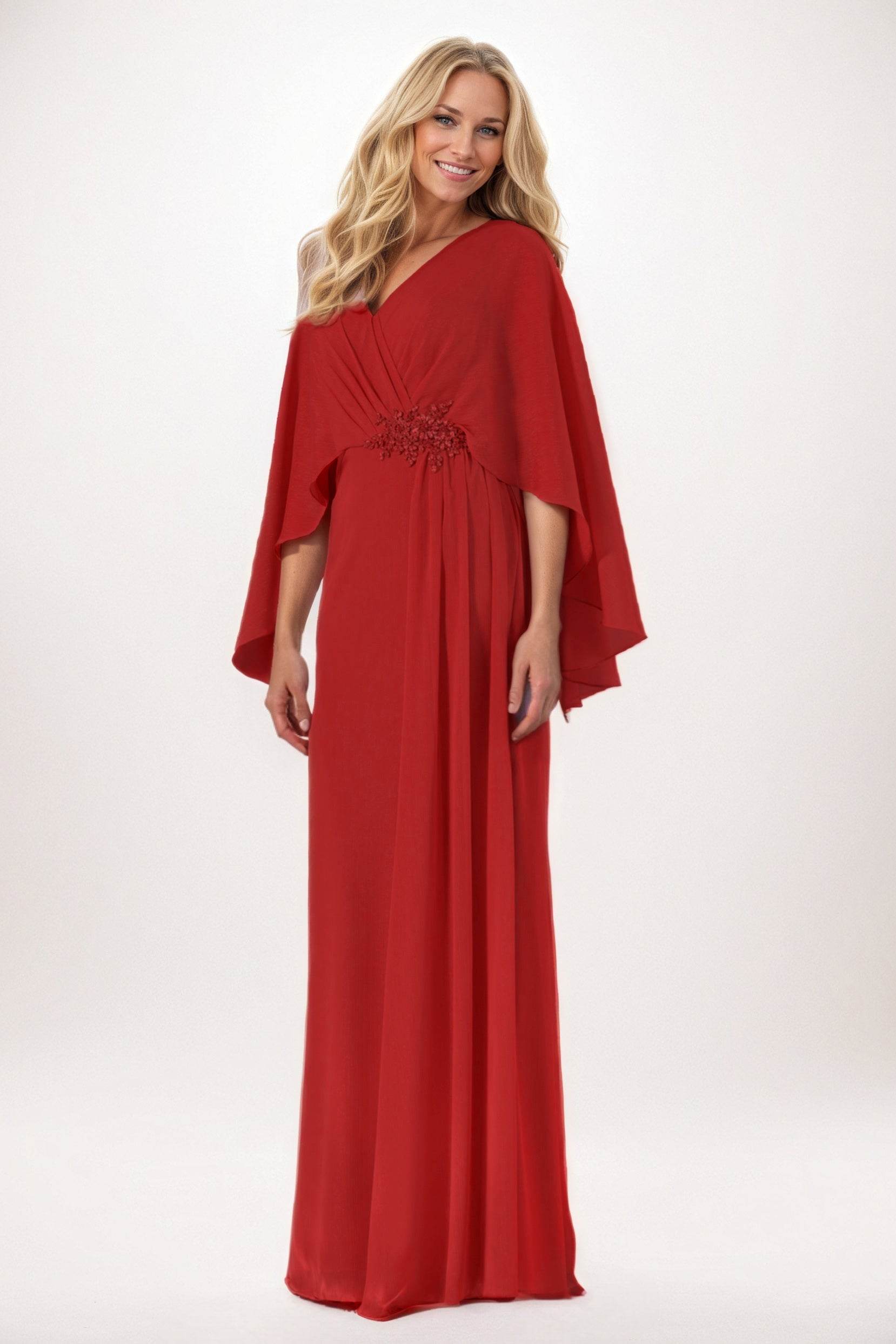 Sheath-Column Maxi Chiffon Mother of the Bride Dresses CM0389 - COCOMELODY