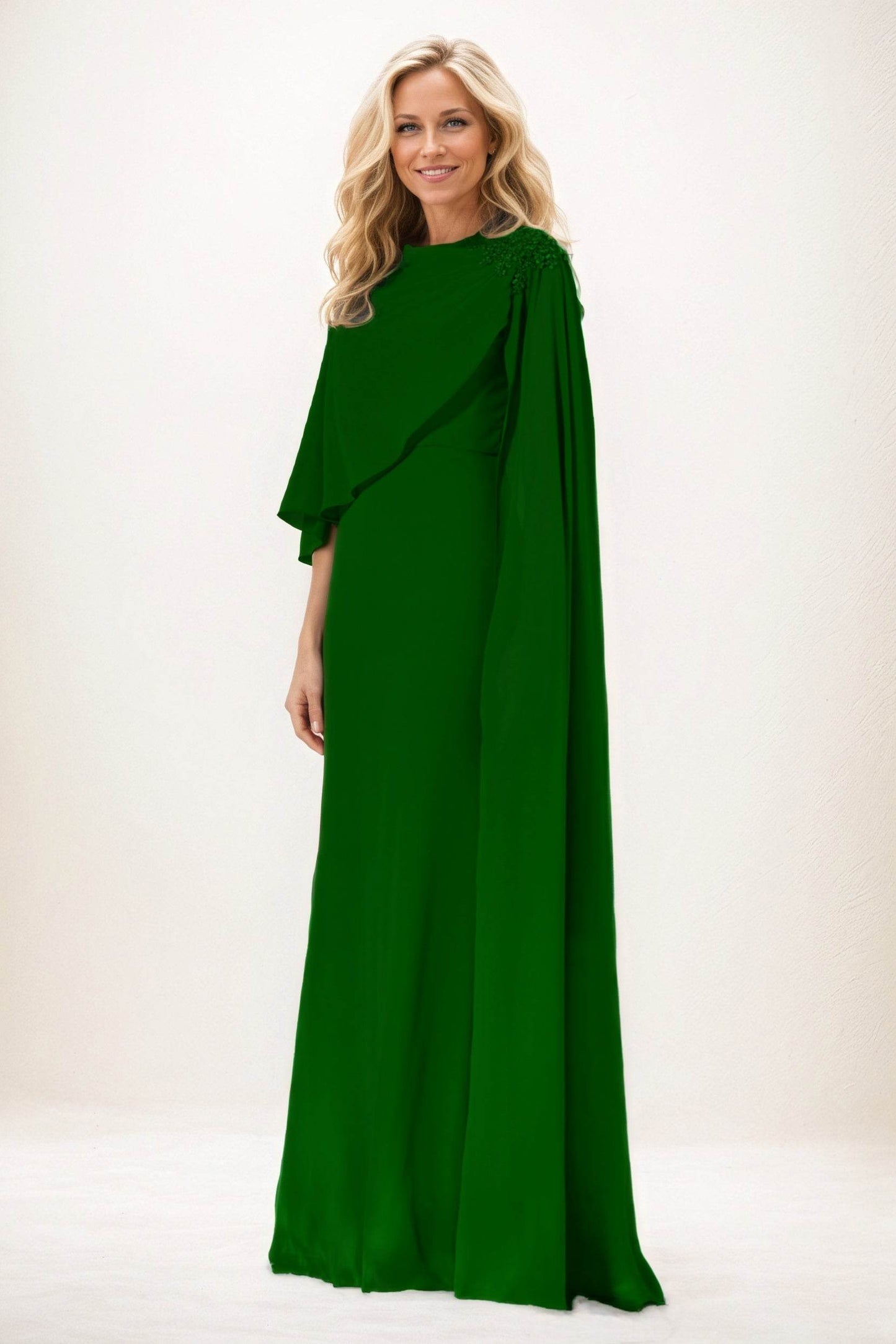 Sheath-Column Maxi Chiffon Mother of the Bride Dresses CM0388 - COCOMELODY