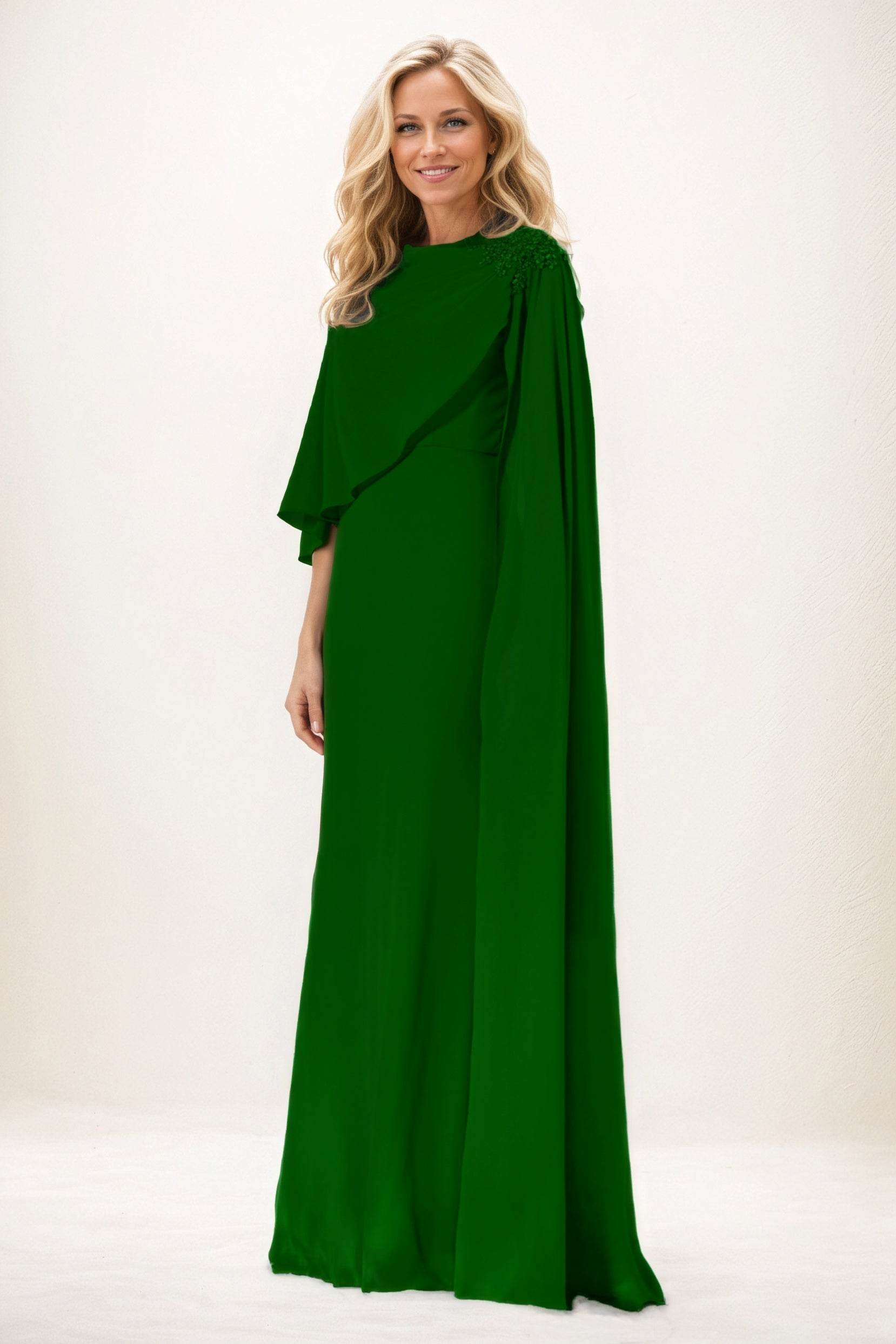 Sheath-Column Maxi Chiffon Mother of the Bride Dresses CM0388 - COCOMELODY