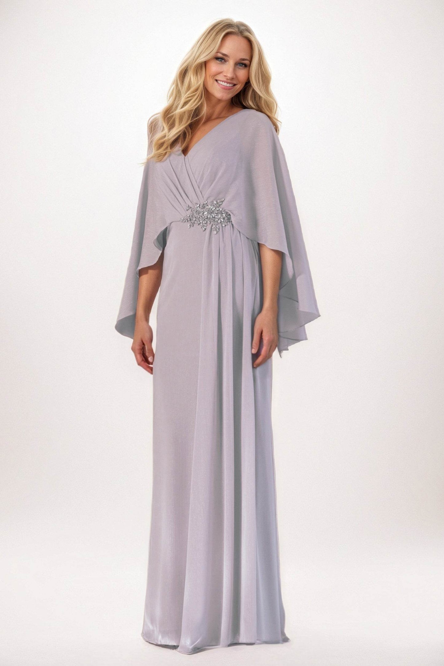 Sheath-Column Maxi Chiffon Mother of the Bride Dresses CM0389 - COCOMELODY