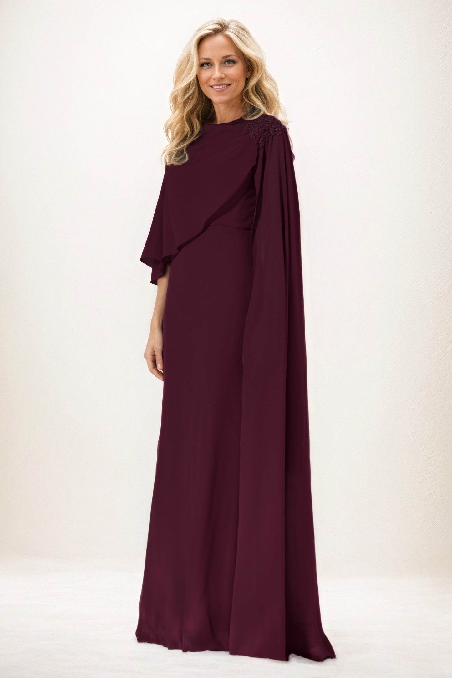 Sheath-Column Maxi Chiffon Mother of the Bride Dresses CM0388 - COCOMELODY