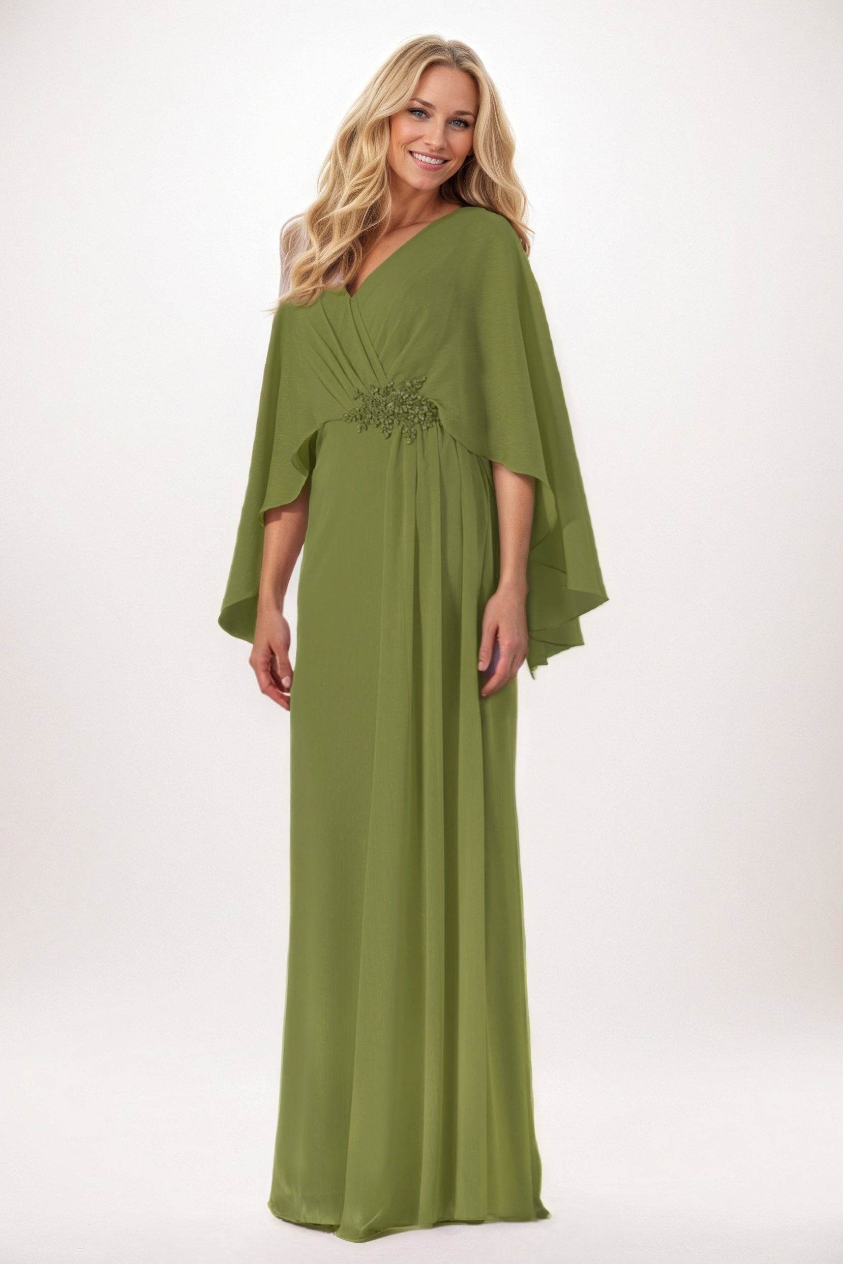 Sheath-Column Maxi Chiffon Mother of the Bride Dresses CM0389 - COCOMELODY