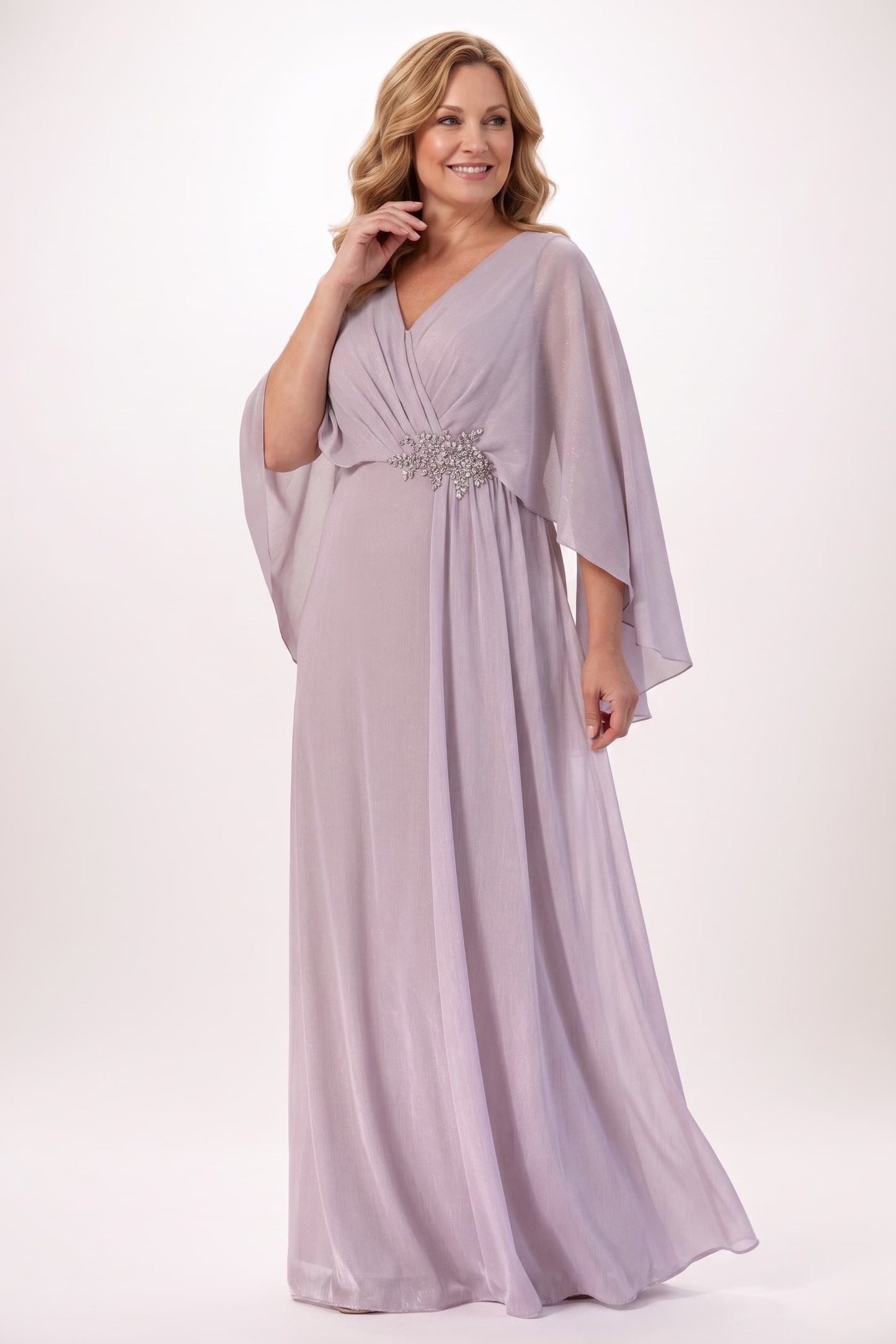 Sheath-Column Maxi Chiffon Mother of the Bride Dresses CM0389 - Mauve Purple - COCOMELODY