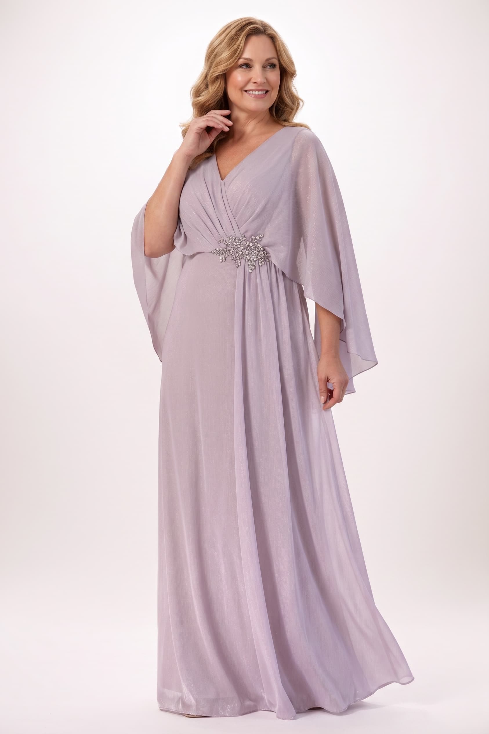 Sheath-Column Maxi Chiffon Mother of the Bride Dresses CM0389 - Mauve Purple - COCOMELODY