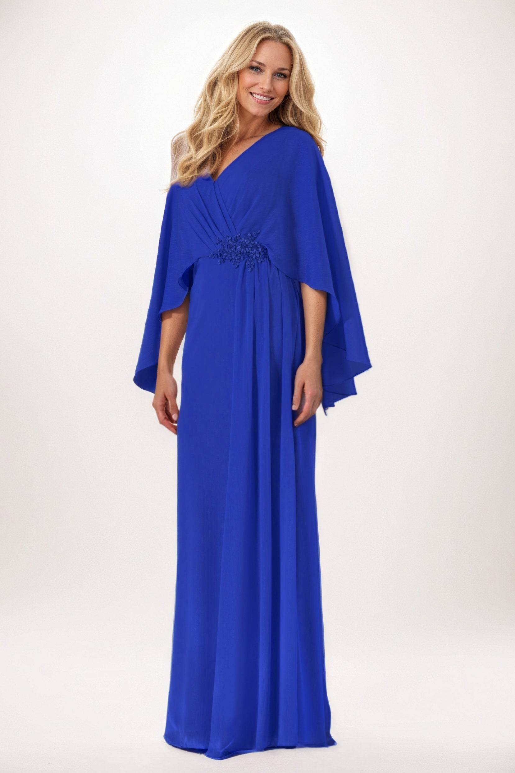 Sheath-Column Maxi Chiffon Mother of the Bride Dresses CM0389 - COCOMELODY