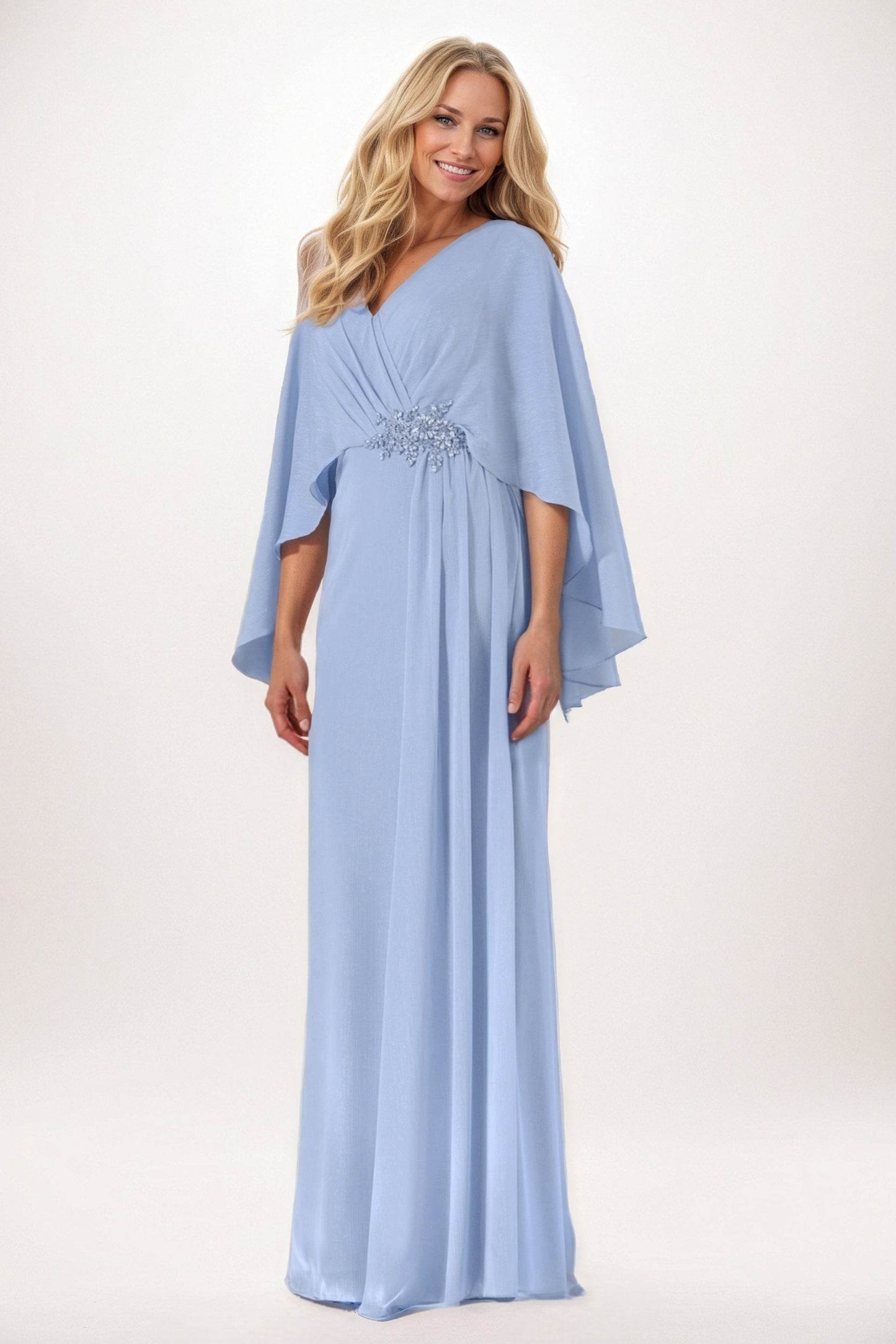 Sheath-Column Maxi Chiffon Mother of the Bride Dresses CM0389 - COCOMELODY