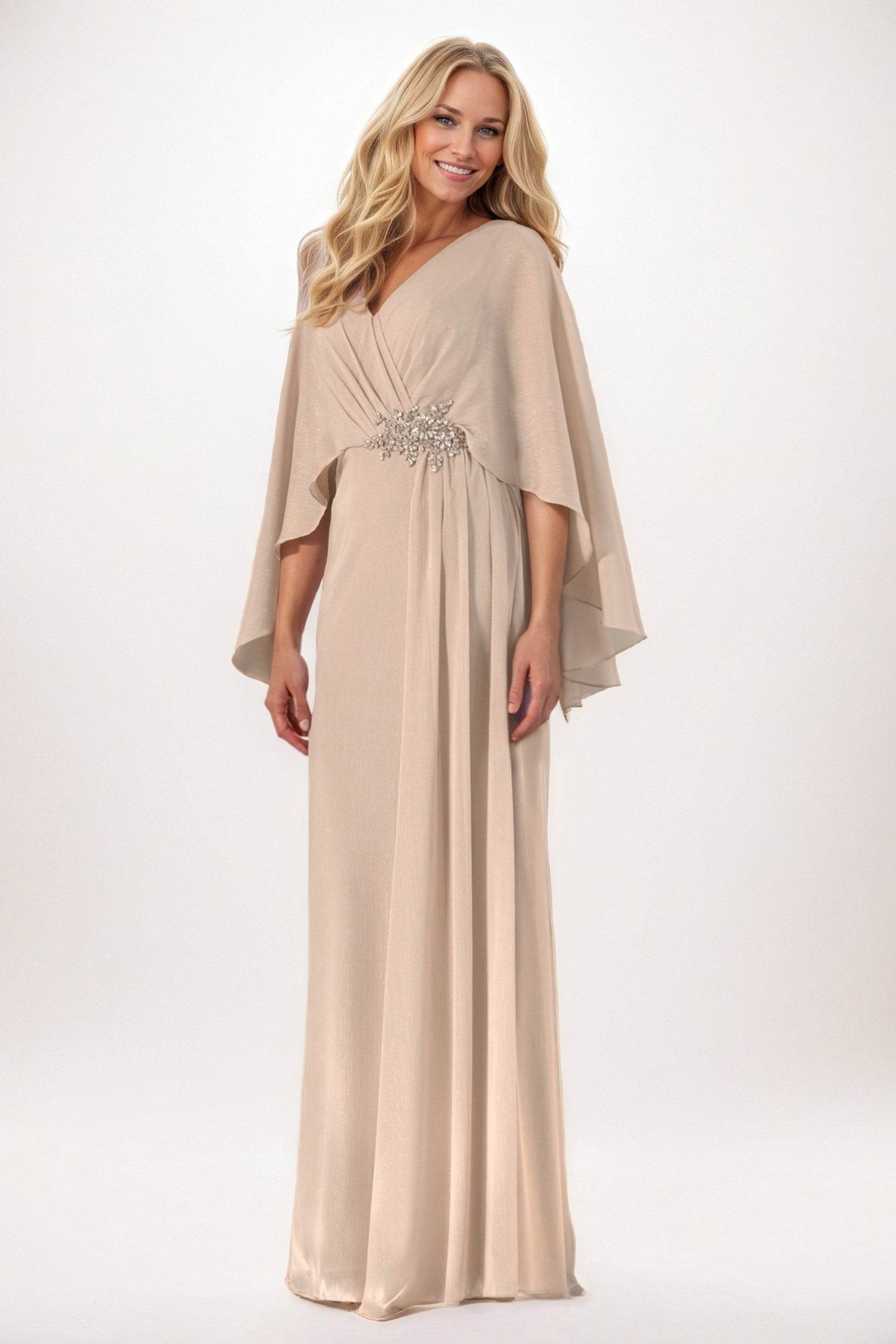 Sheath-Column Maxi Chiffon Mother of the Bride Dresses CM0389 - COCOMELODY