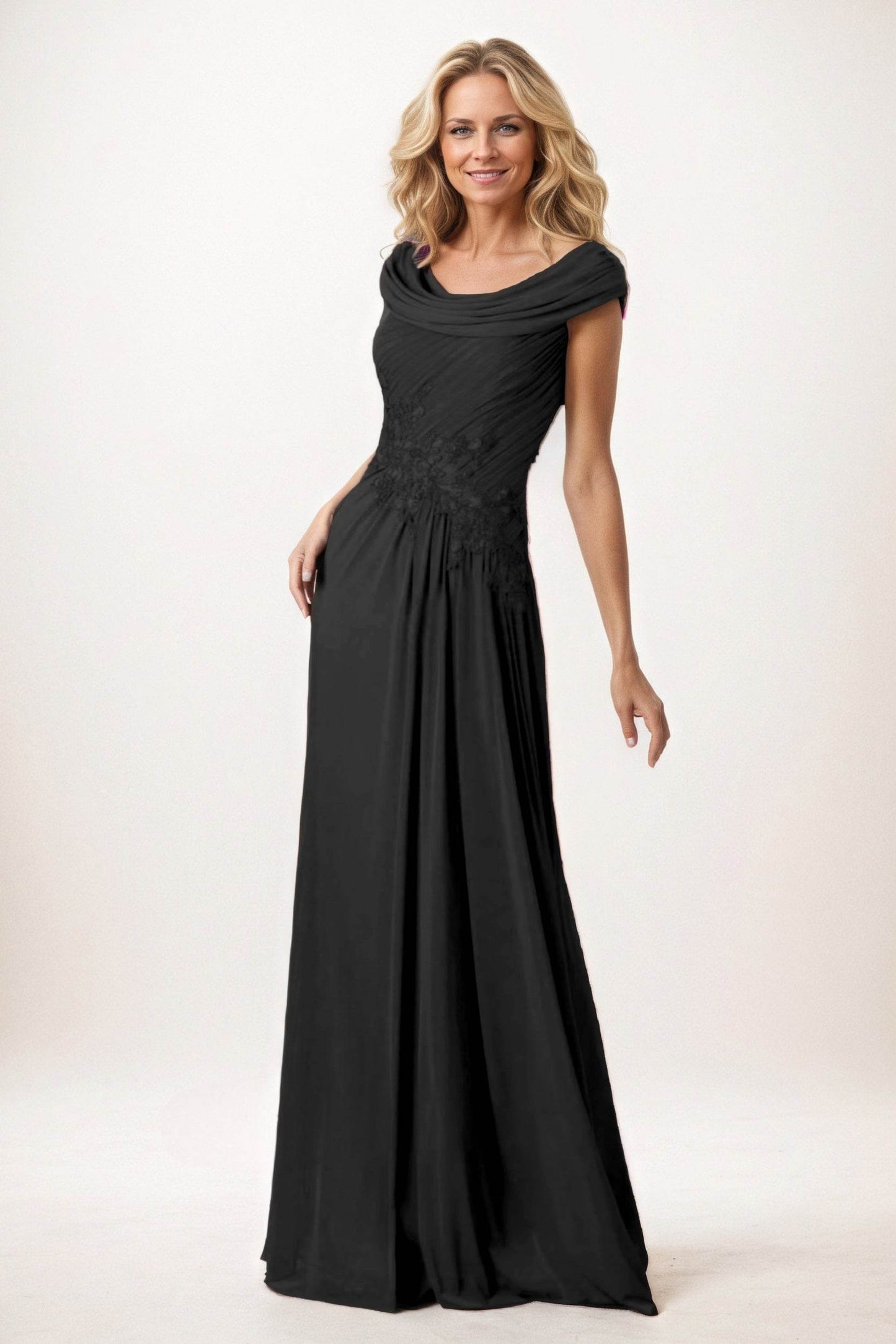 A-Line Maxi Chiffon Mother of the Bride Dresses CM0390 - COCOMELODY