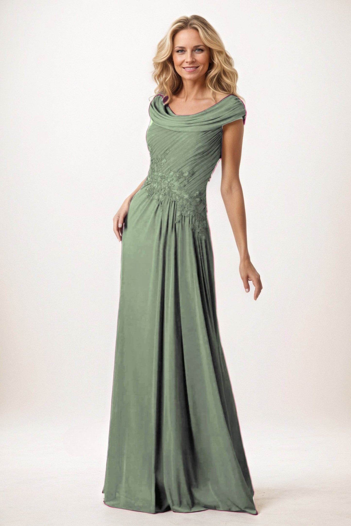 A-Line Maxi Chiffon Mother of the Bride Dresses CM0390 - COCOMELODY