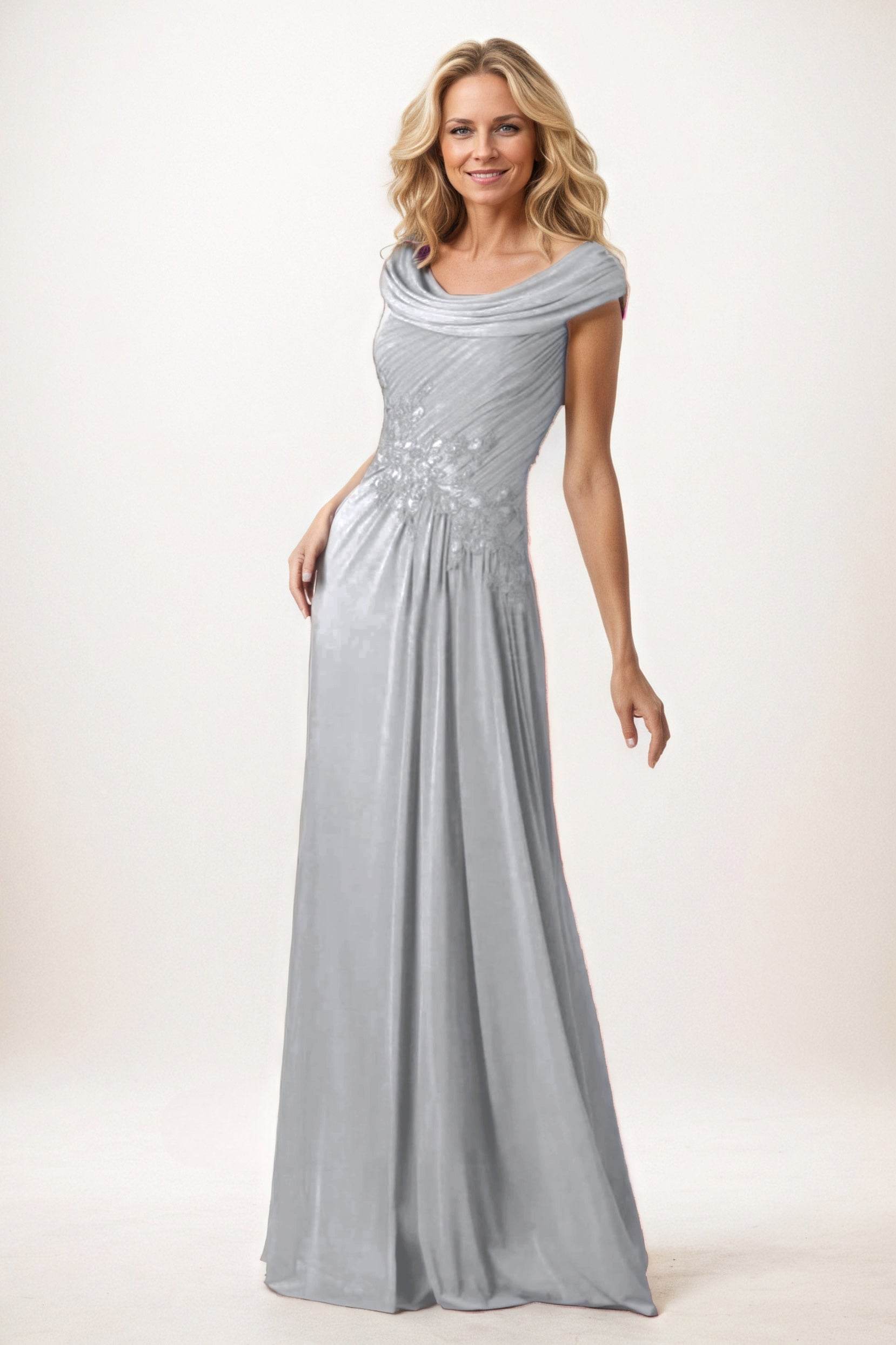 A-Line Maxi Chiffon Mother of the Bride Dresses CM0390 - COCOMELODY