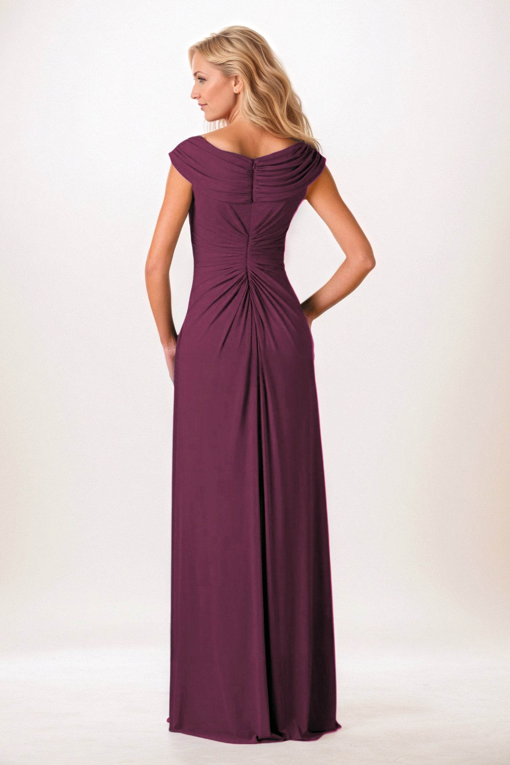 A-Line Maxi Chiffon Mother of the Bride Dresses CM0390 - COCOMELODY