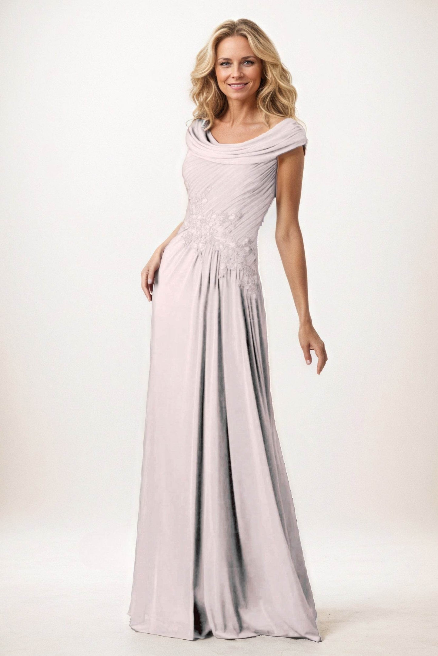 A-Line Maxi Chiffon Mother of the Bride Dresses CM0390 - COCOMELODY