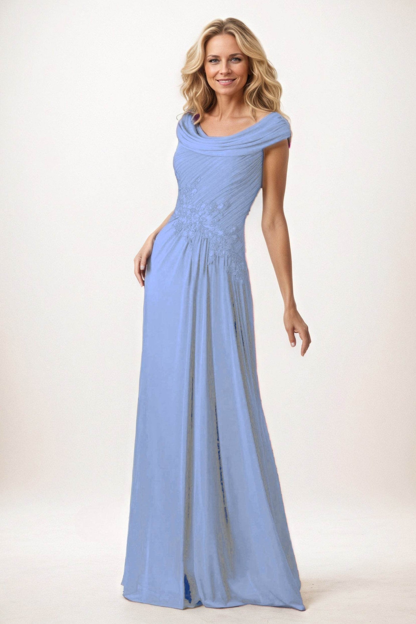 A-Line Maxi Chiffon Mother of the Bride Dresses CM0390 - COCOMELODY