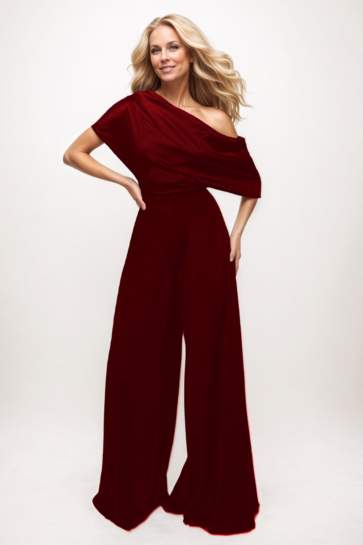 Jumpsuit Maxi Elastic Satin Chiffon Mother of the Bride Dresses CM0391