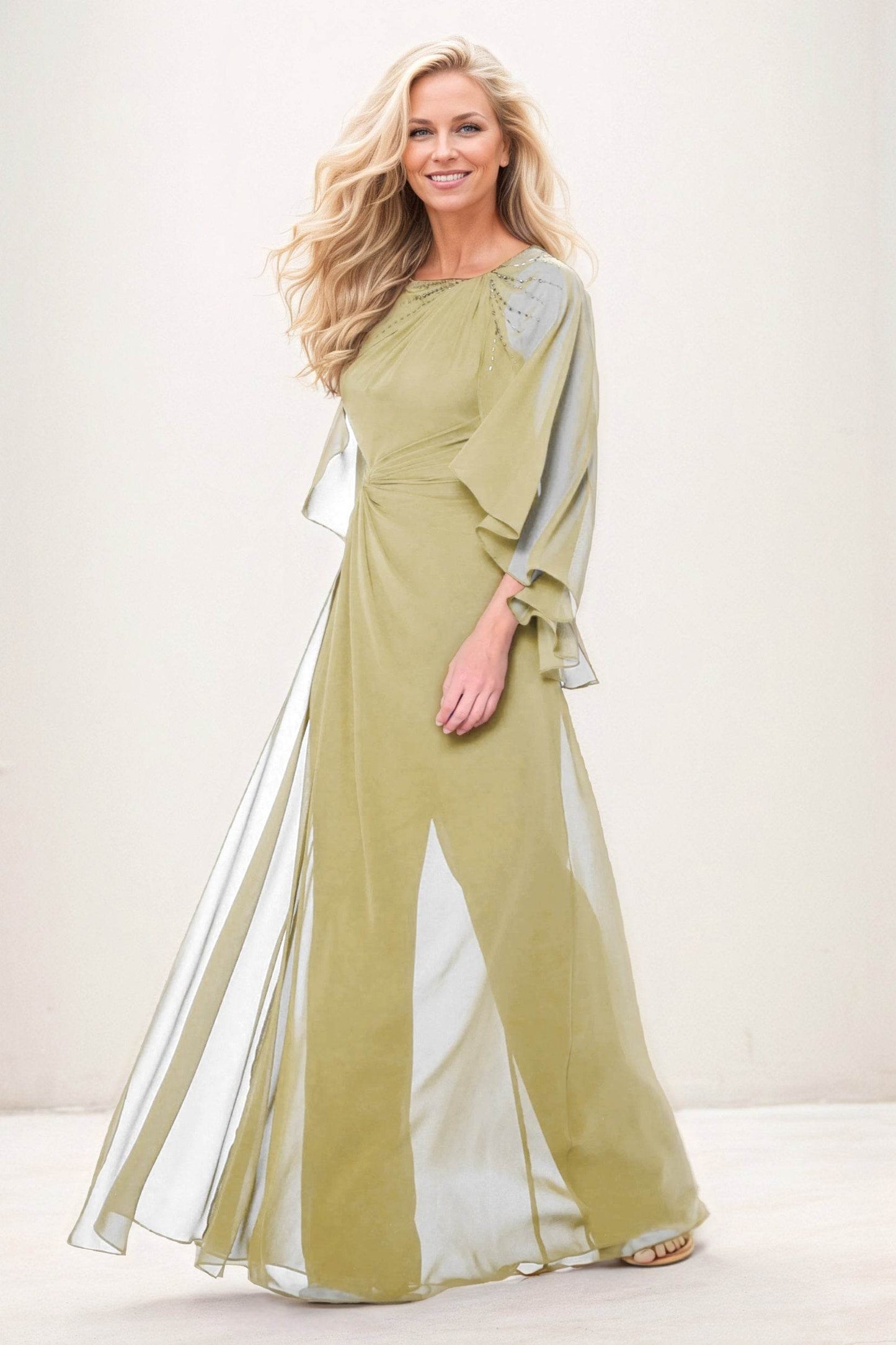 Jumpsuit Maxi Chiffon Mother of the Bride Dresses CM0392