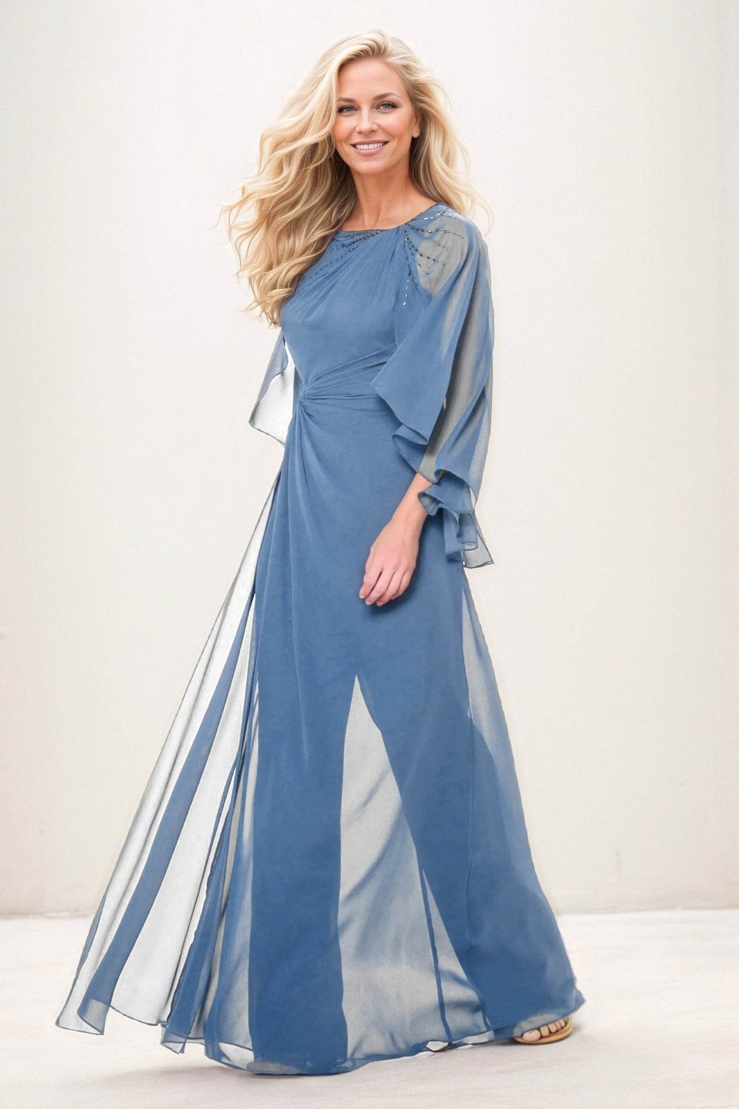 Jumpsuit Maxi Chiffon Mother of the Bride Dresses CM0392