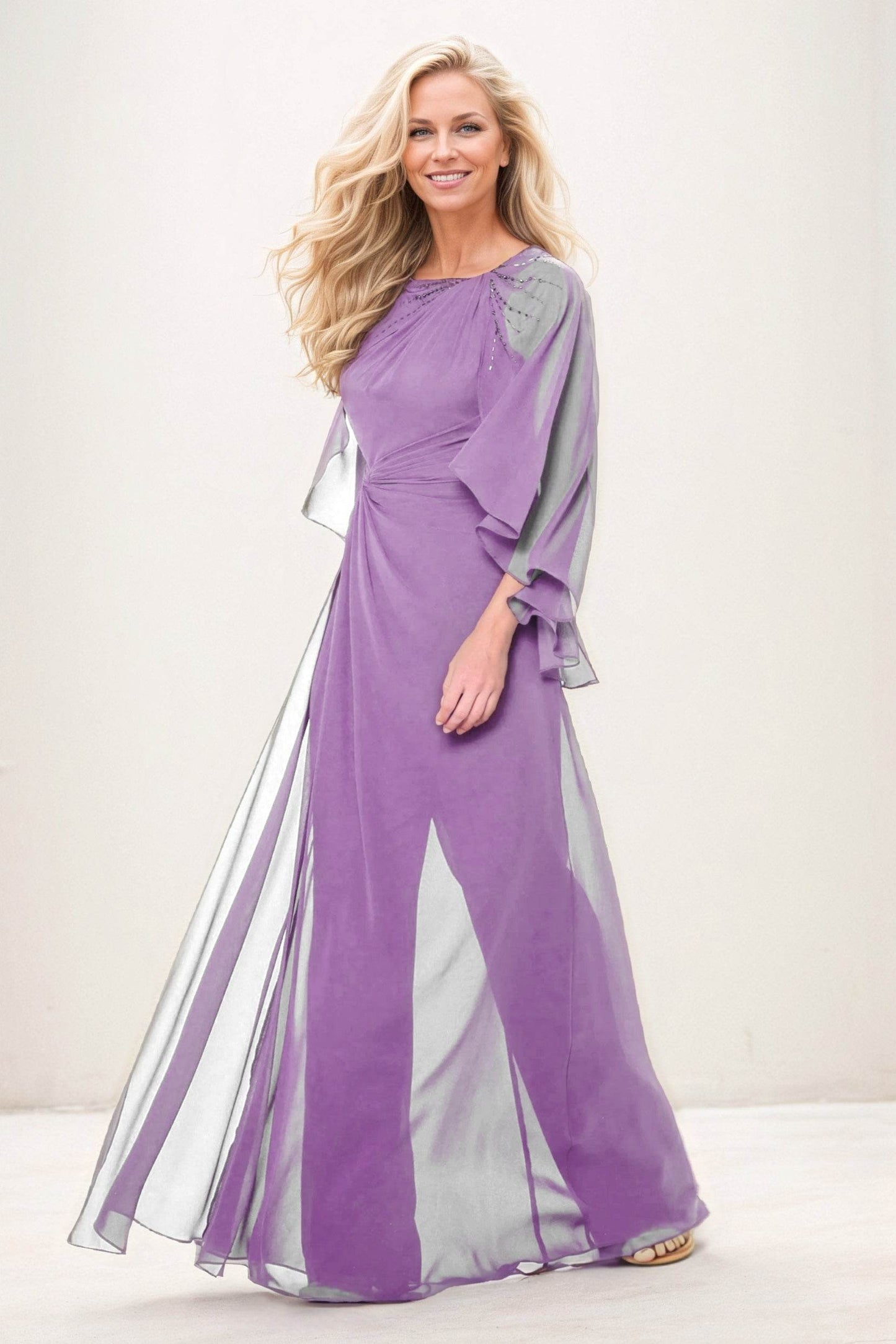Jumpsuit Maxi Chiffon Mother of the Bride Dresses CM0392