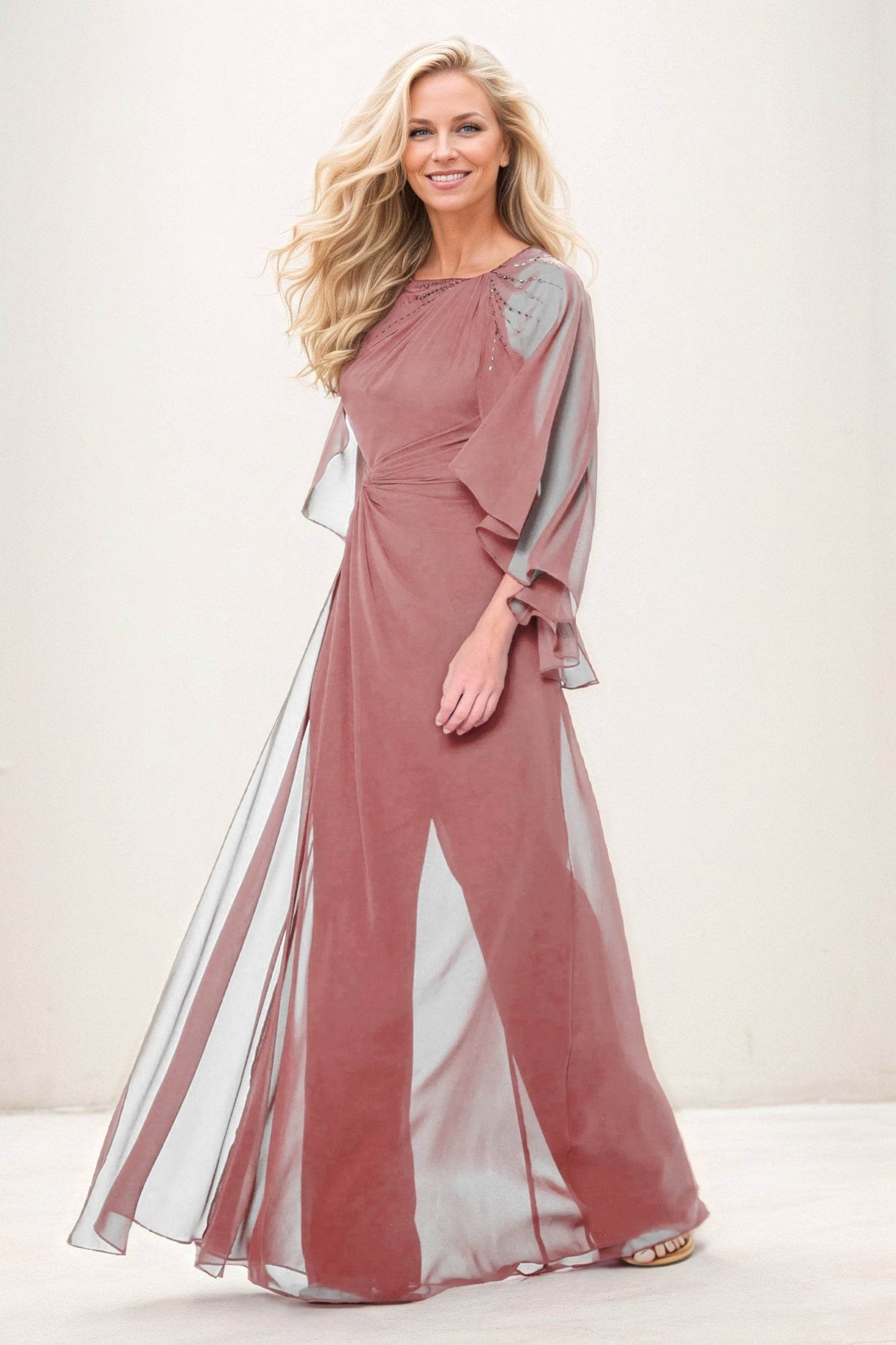 Jumpsuit Maxi Chiffon Mother of the Bride Dresses CM0392