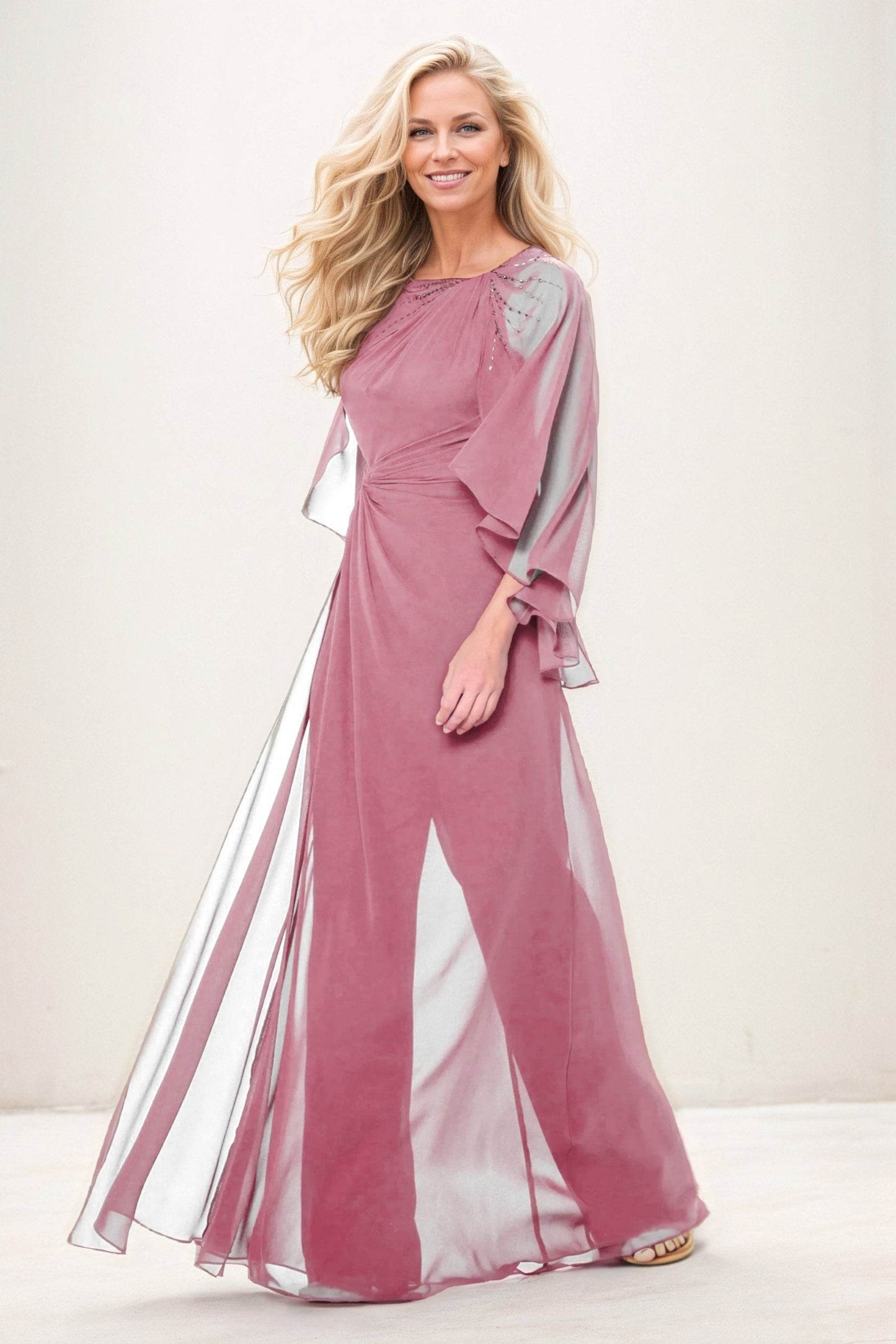 Jumpsuit Maxi Chiffon Mother of the Bride Dresses CM0392