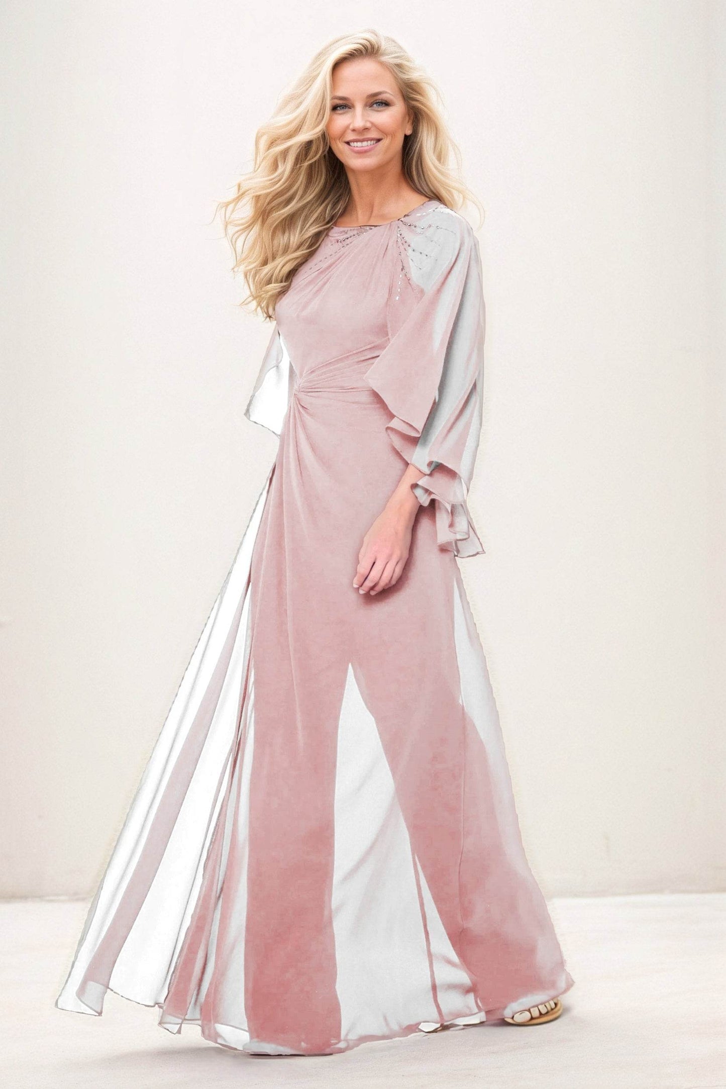Jumpsuit Maxi Chiffon Mother of the Bride Dresses CM0392
