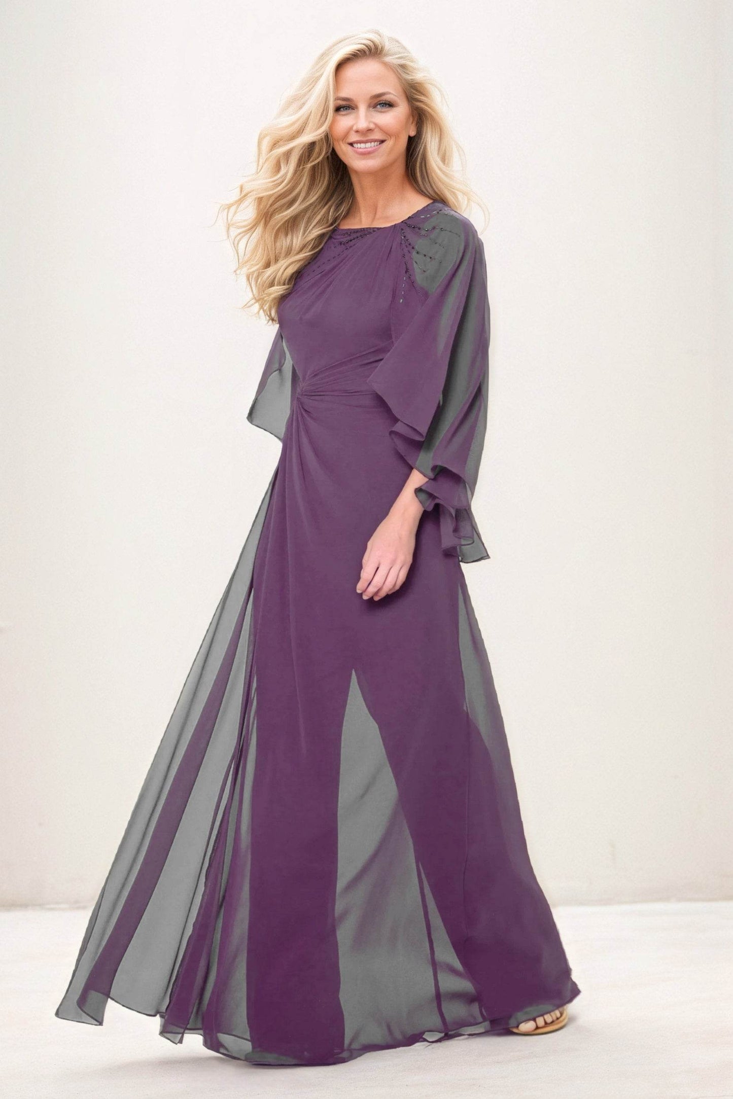 Jumpsuit Maxi Chiffon Mother of the Bride Dresses CM0392