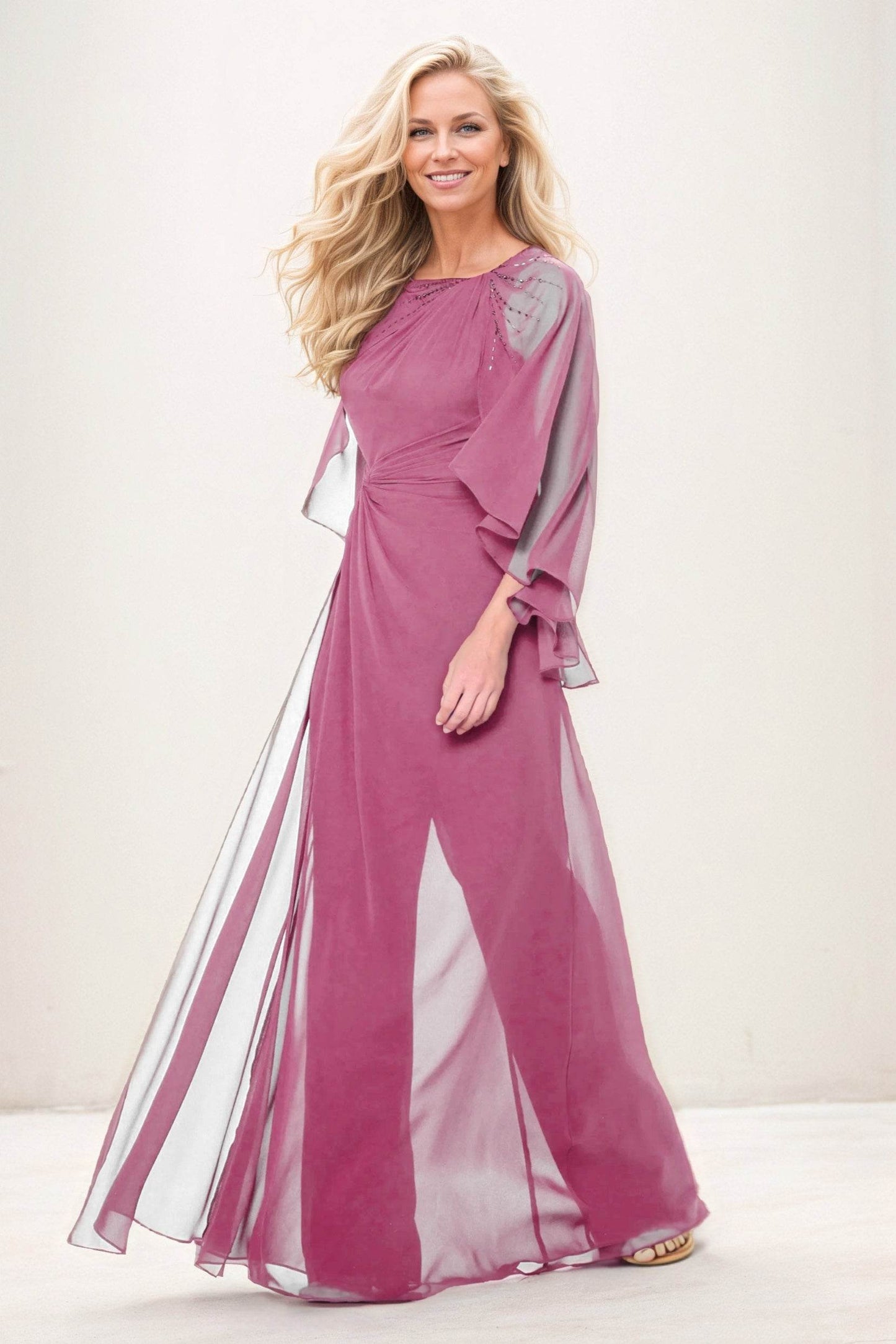 Jumpsuit Maxi Chiffon Mother of the Bride Dresses CM0392