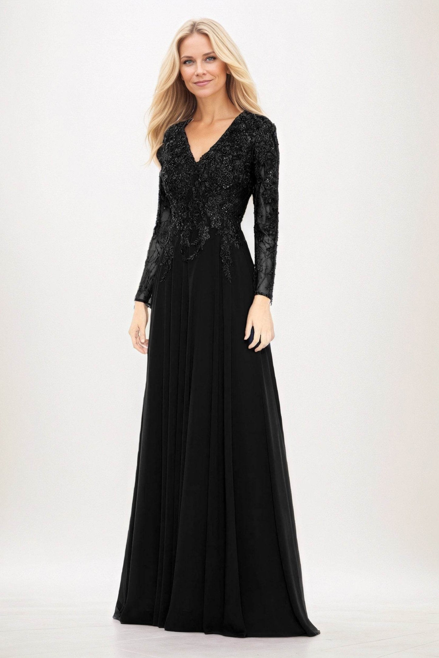 A-Line Maxi Chiffon Mother of the Bride Dresses CM0396 - COCOMELODY