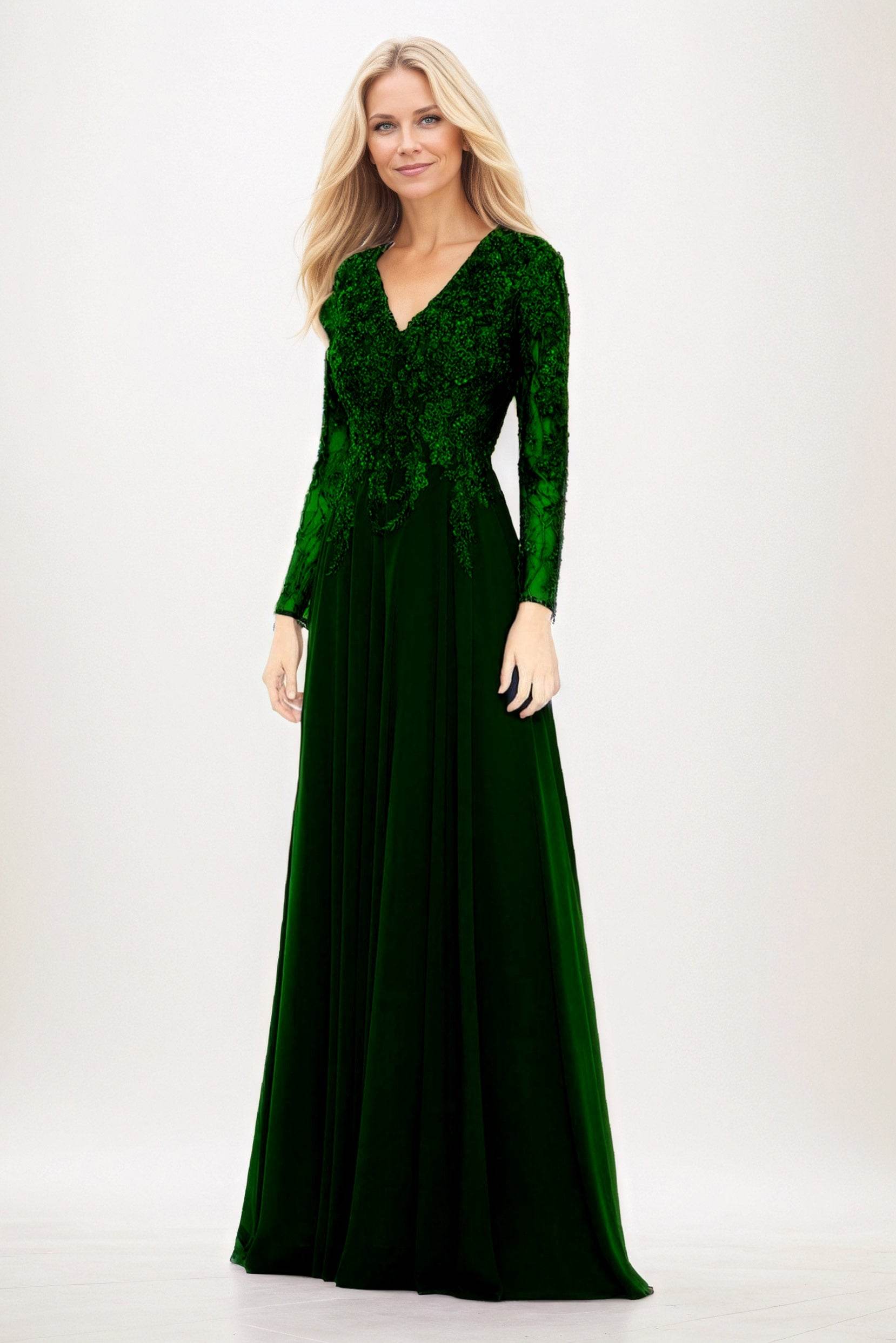 A-Line Maxi Chiffon Mother of the Bride Dresses CM0396 - COCOMELODY