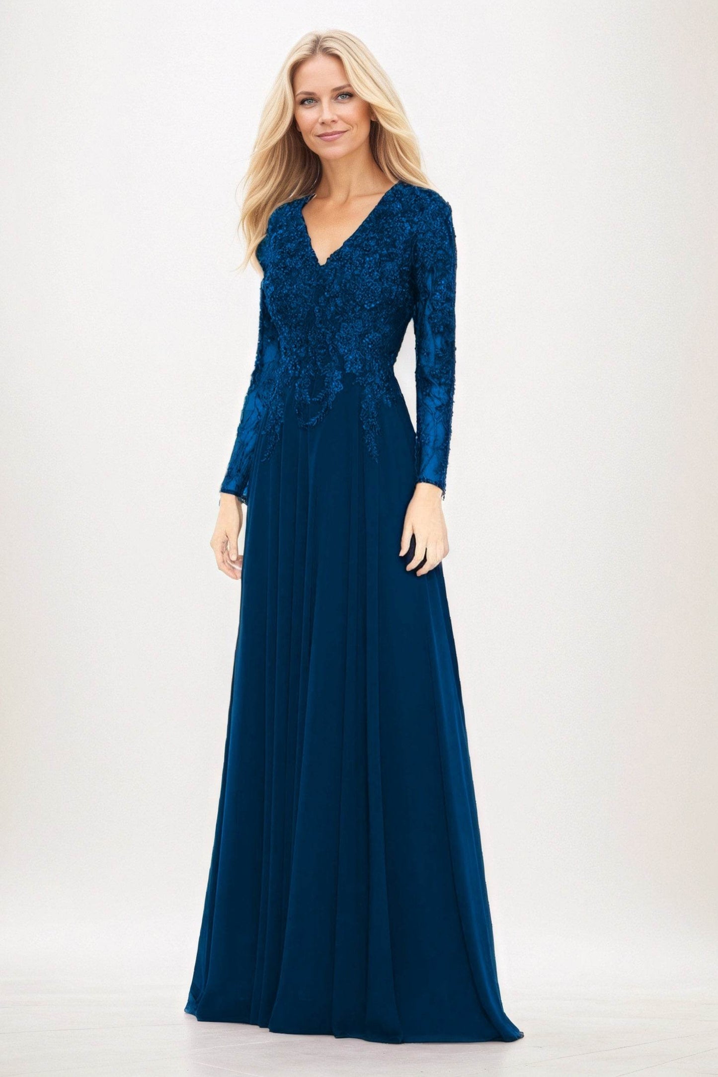 A-Line Maxi Chiffon Mother of the Bride Dresses CM0396 - COCOMELODY